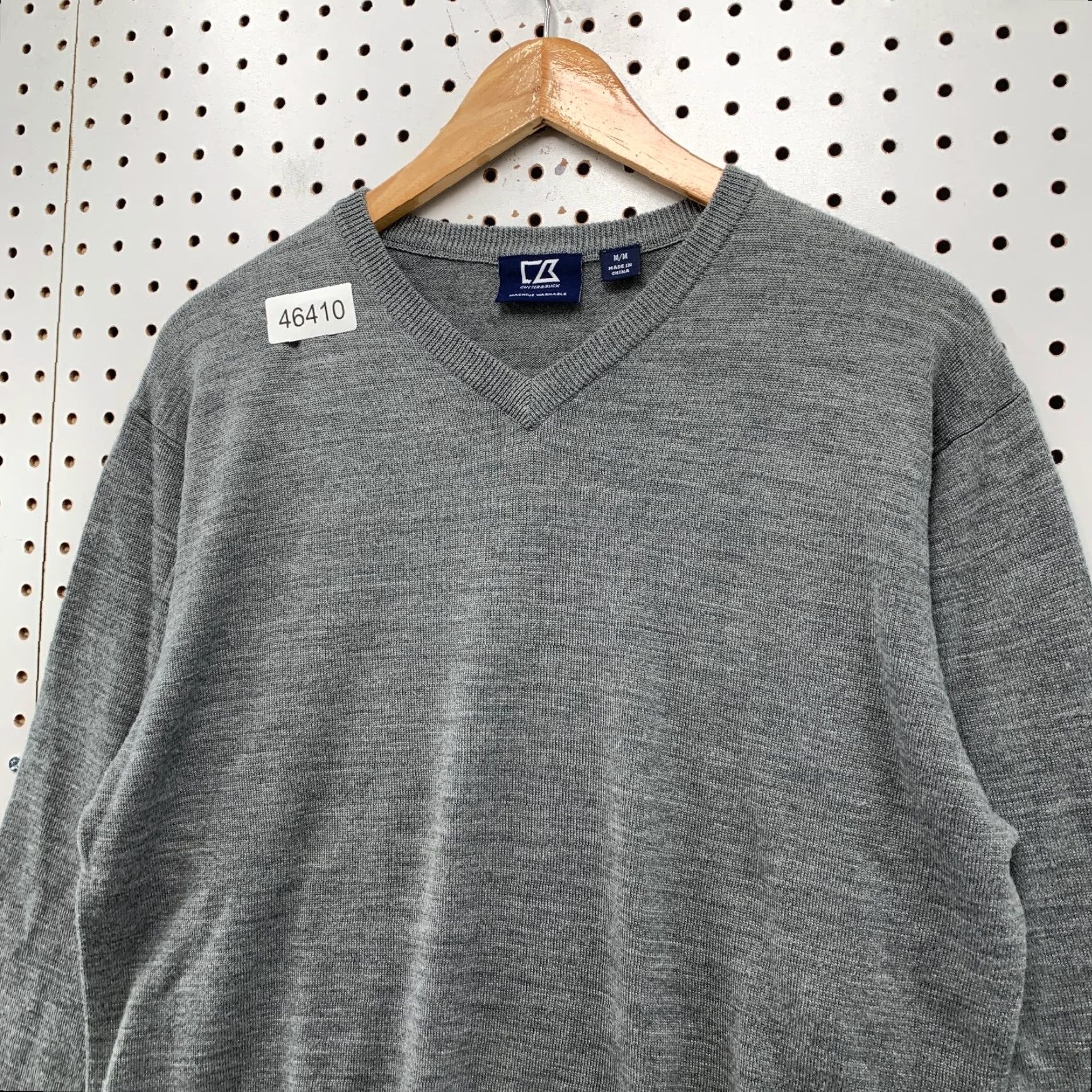 Cutter & Buck Cutter Buck Merino Wool Sweater Mens Medium Gray V-Neck Golf Preppy Pullover Size US M / EU 48-50 / 2 - 6 Thumbnail