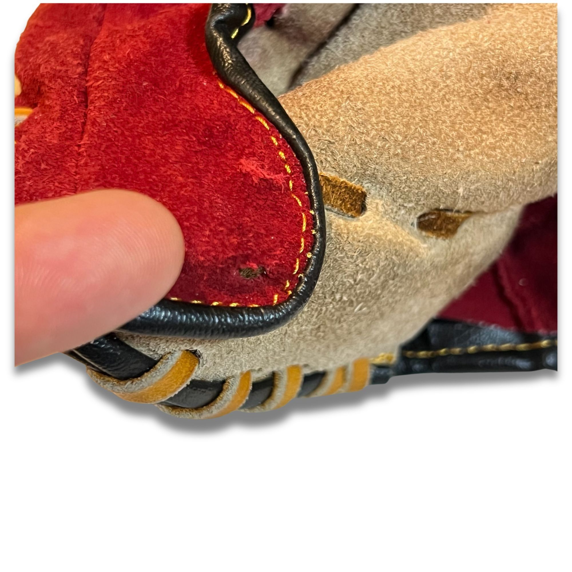 Other Palomares A1 Baseball Fielding Glove Genuine Leather Red/Bro Size ONE SIZE - 7 Thumbnail