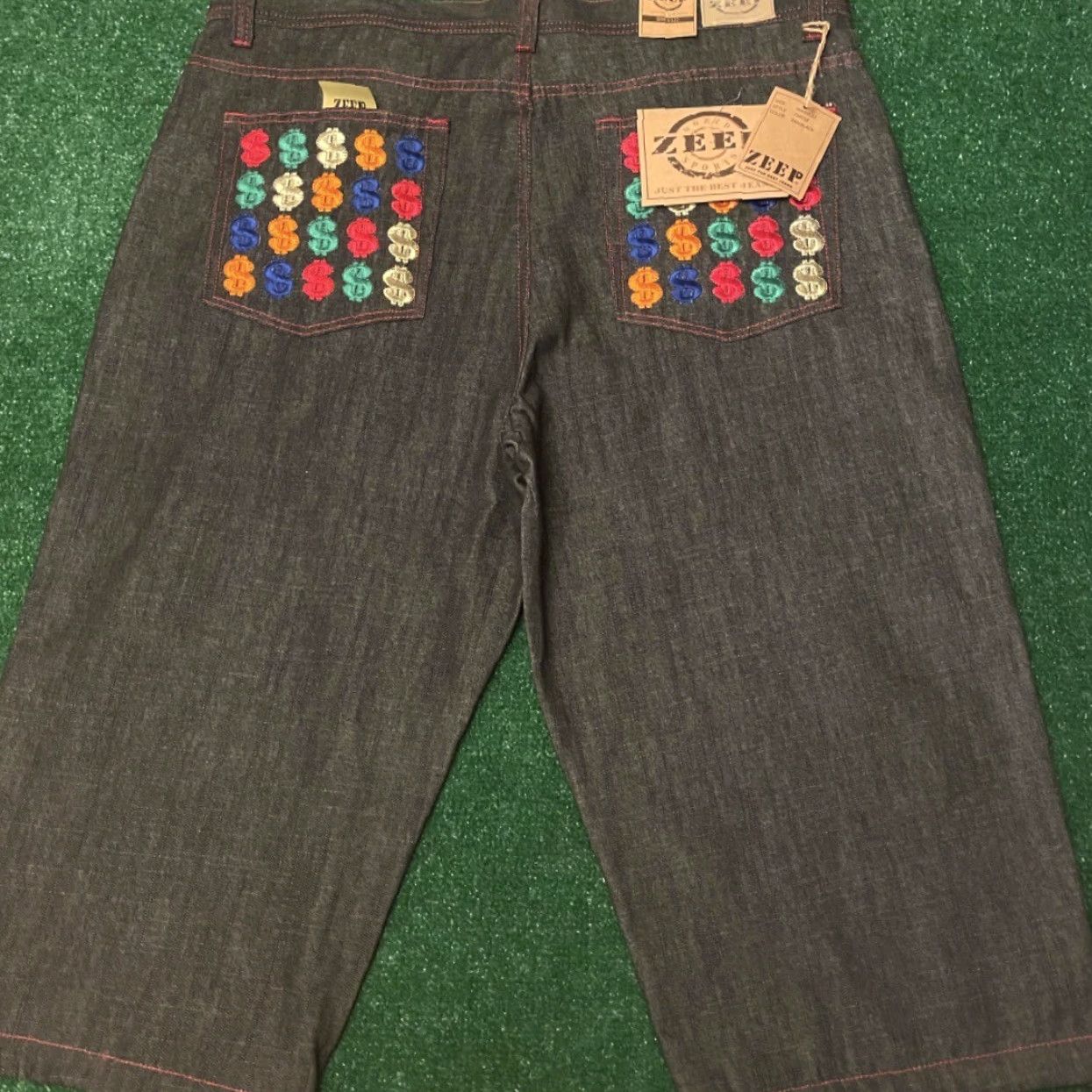 Vintage VINTAGE Zeep Baggy Hip Hop Skater Grunge Jean Shorts Mens Size 44 Black Embroidered Y2K Skater Grunge Punk Wings Cyber 90s JESNCO Mens Size US 44 / EU 60 - 2 Thumbnail
