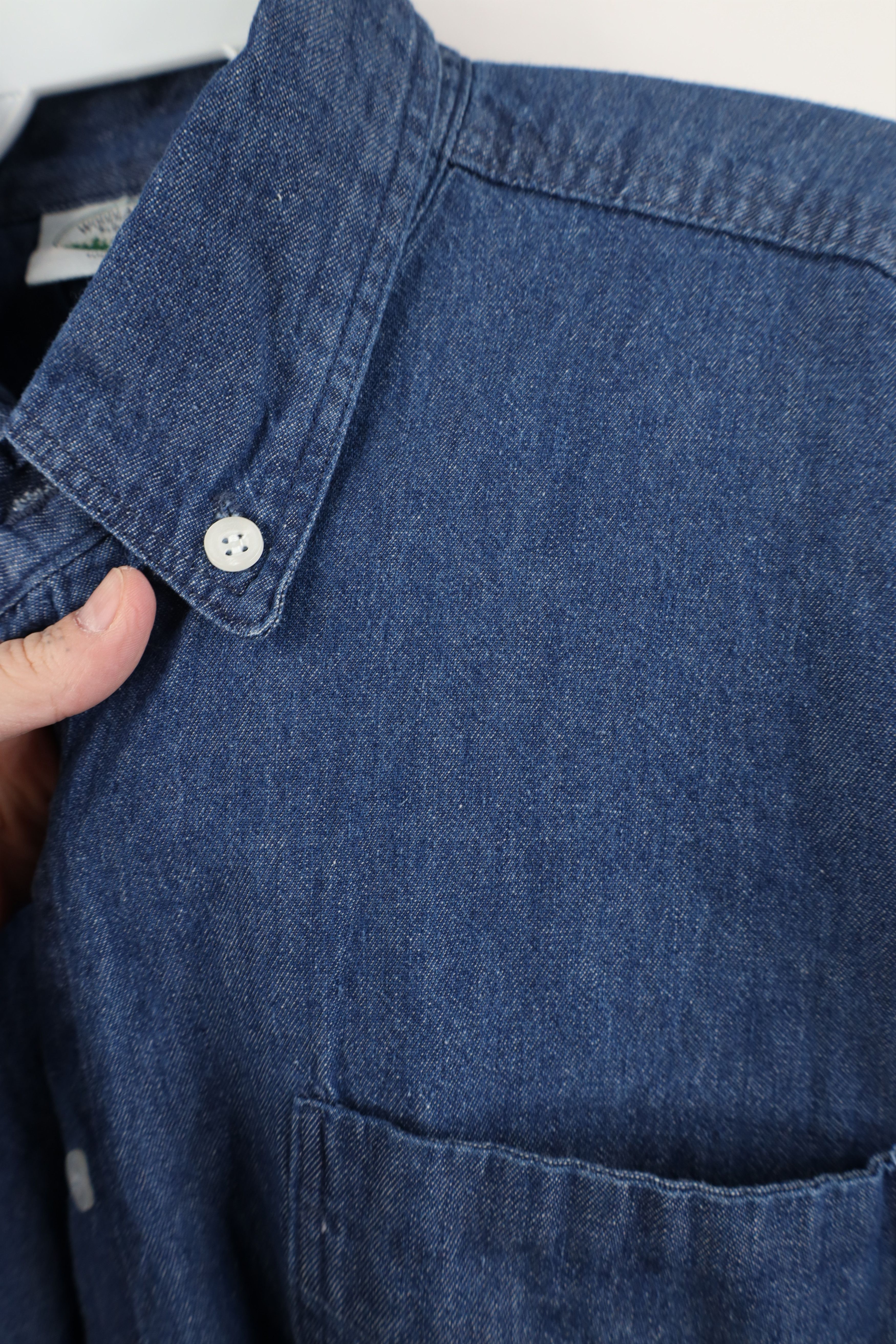 Vintage Vintage 90s Streetwear Denim Jean Button Down Shirt Blue Size US XL / EU 56 / 4 - 6 Thumbnail