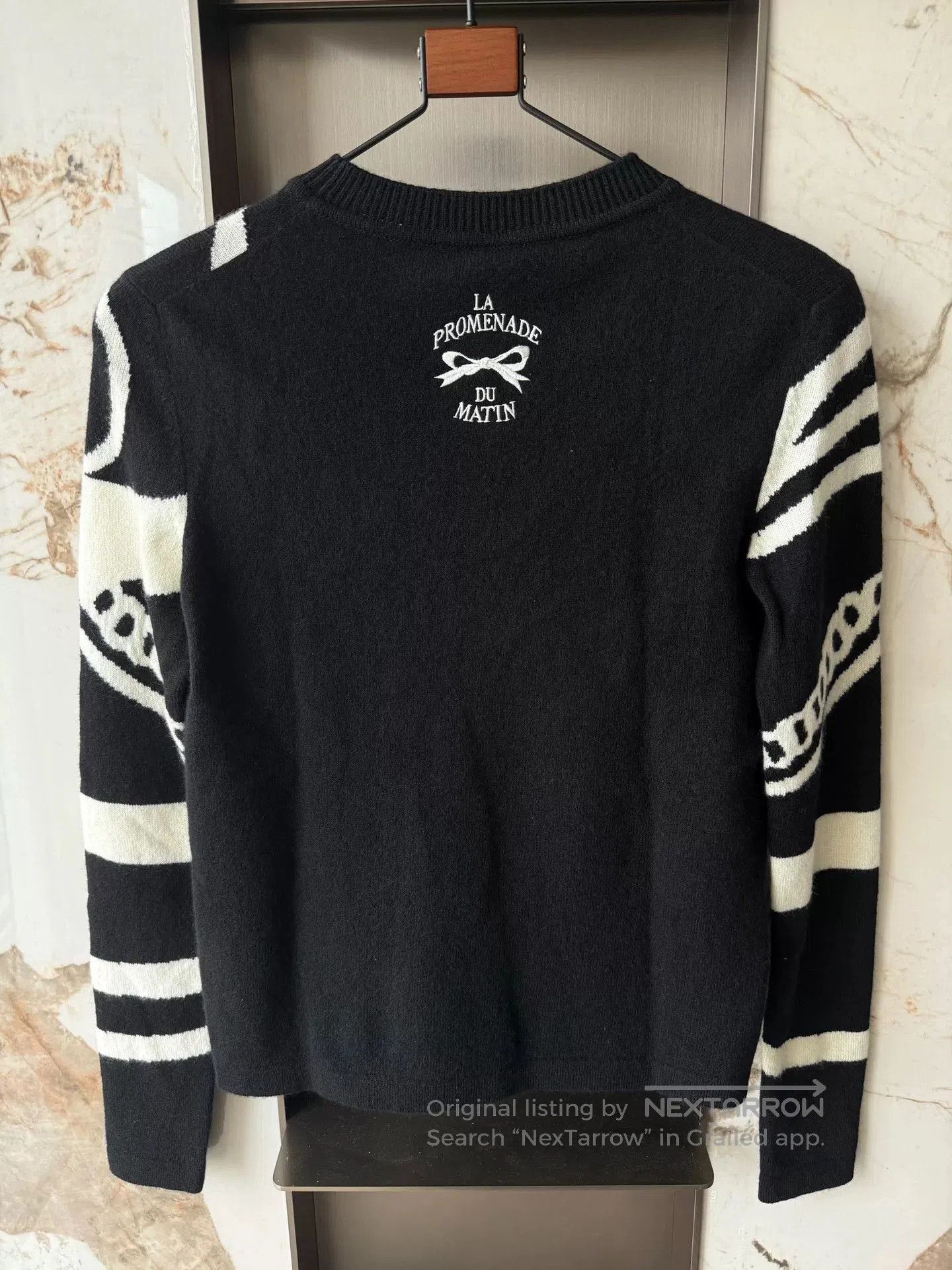 Hermes Hermes Black White Chain Knit Sweater. Size US S / EU 44-46 / 1 - 2 Thumbnail