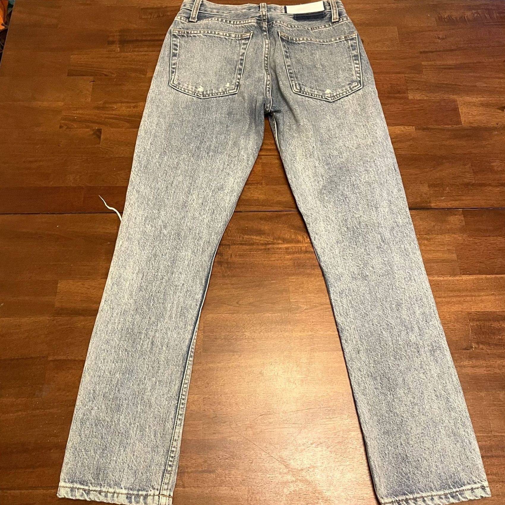 RE/DONE RE/DONE Denim Originals High Rise Light Wash Jeans 24 Blue Straight Womens Regular 27in Waist 28in Inseam Size 42" / US 20 - 2 Thumbnail