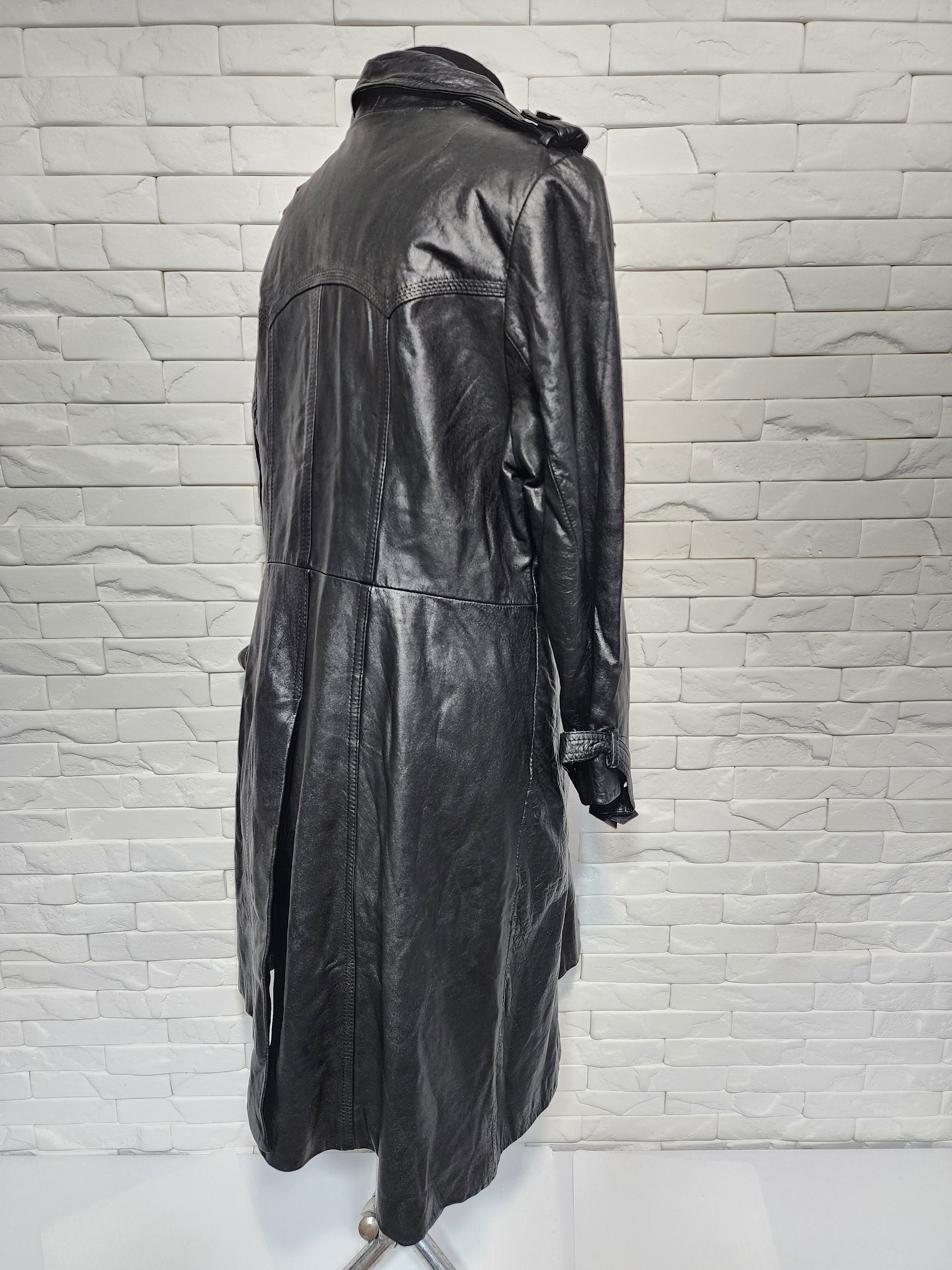 Hugo Boss Black leather long coat for women Size XL / US 12-14 / IT 48-50 - 5 Thumbnail