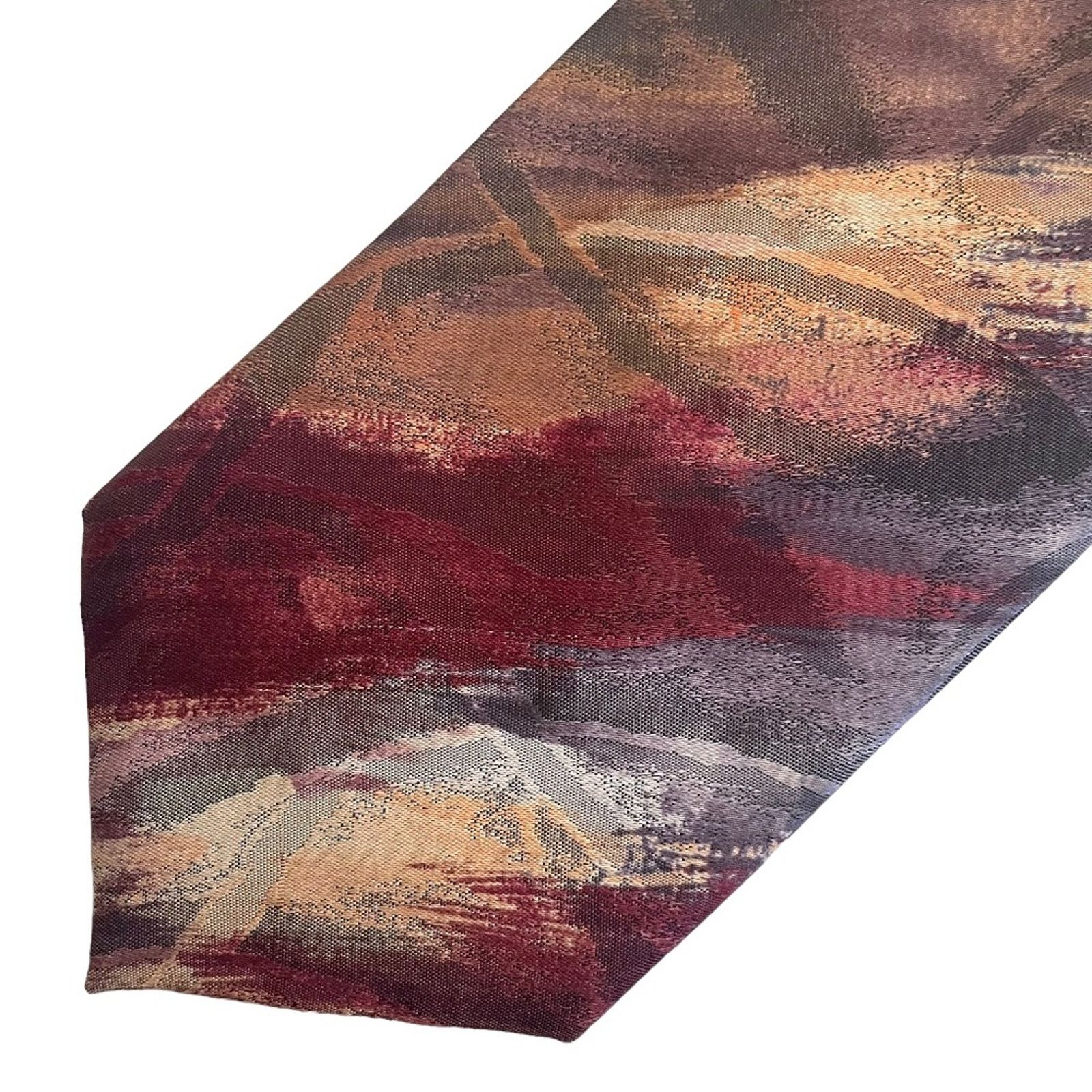 Balmain Pierre Balmain Paris Vintage Abstract Extra Long Silk Tie Size ONE SIZE - 7 Thumbnail