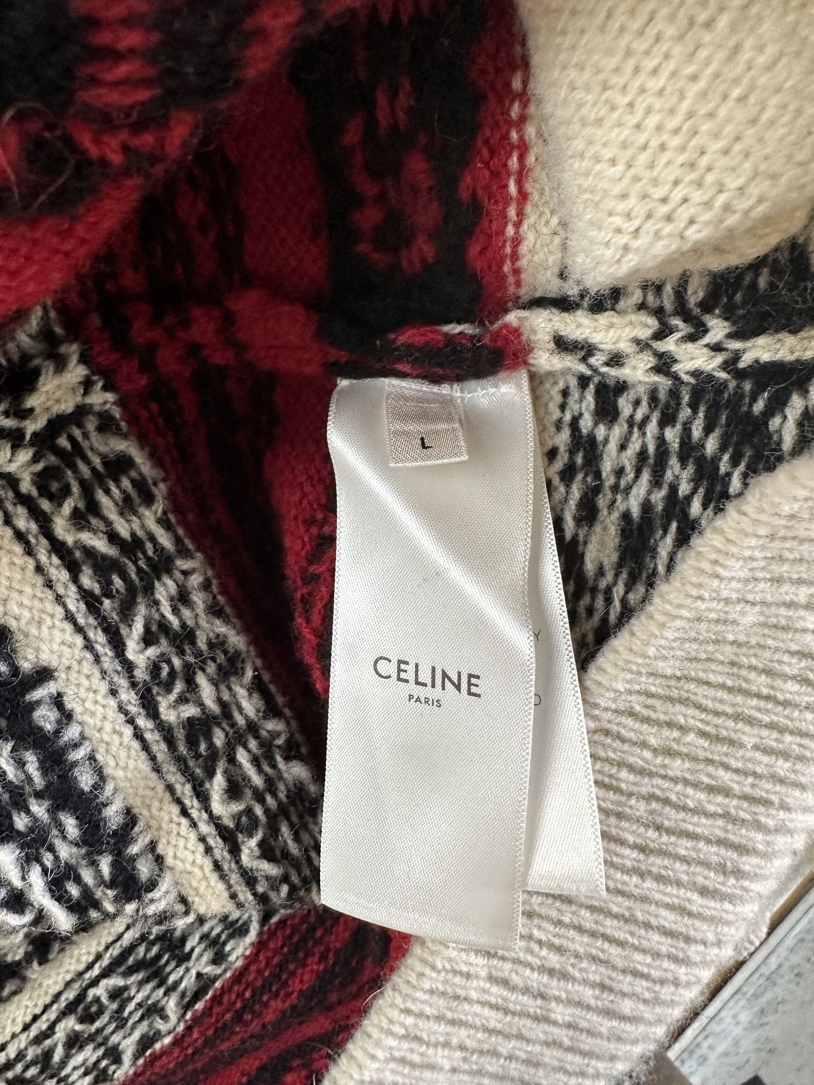 Celine × Hedi Slimane SS21 The Dancing Kid Jacquard Wool Cardigan Size US L / EU 52-54 / 3 - 6 Thumbnail