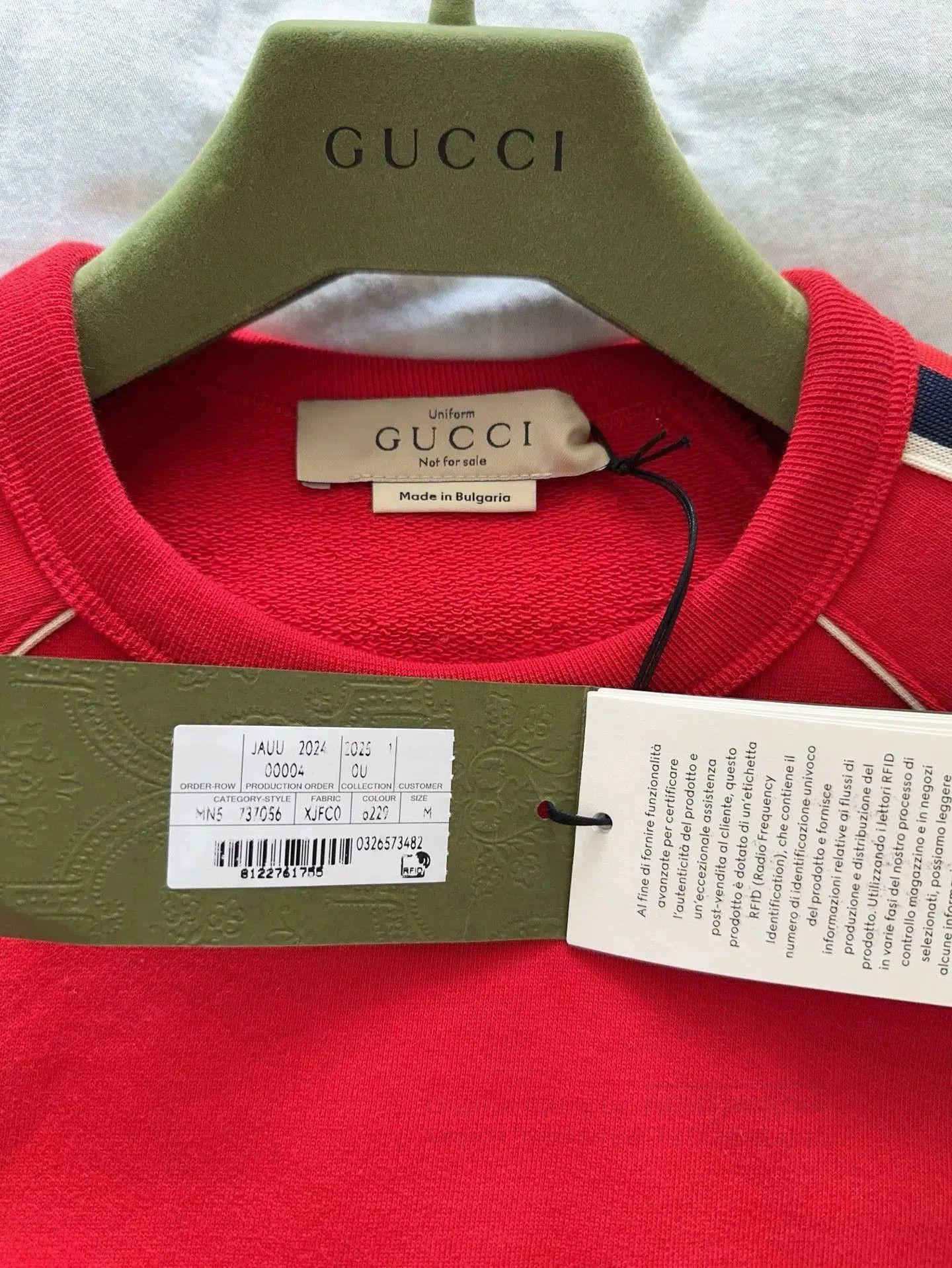 Gucci Gucci Red Sweatshirt with Stripes. Size US M / EU 48-50 / 2 - 8 Thumbnail