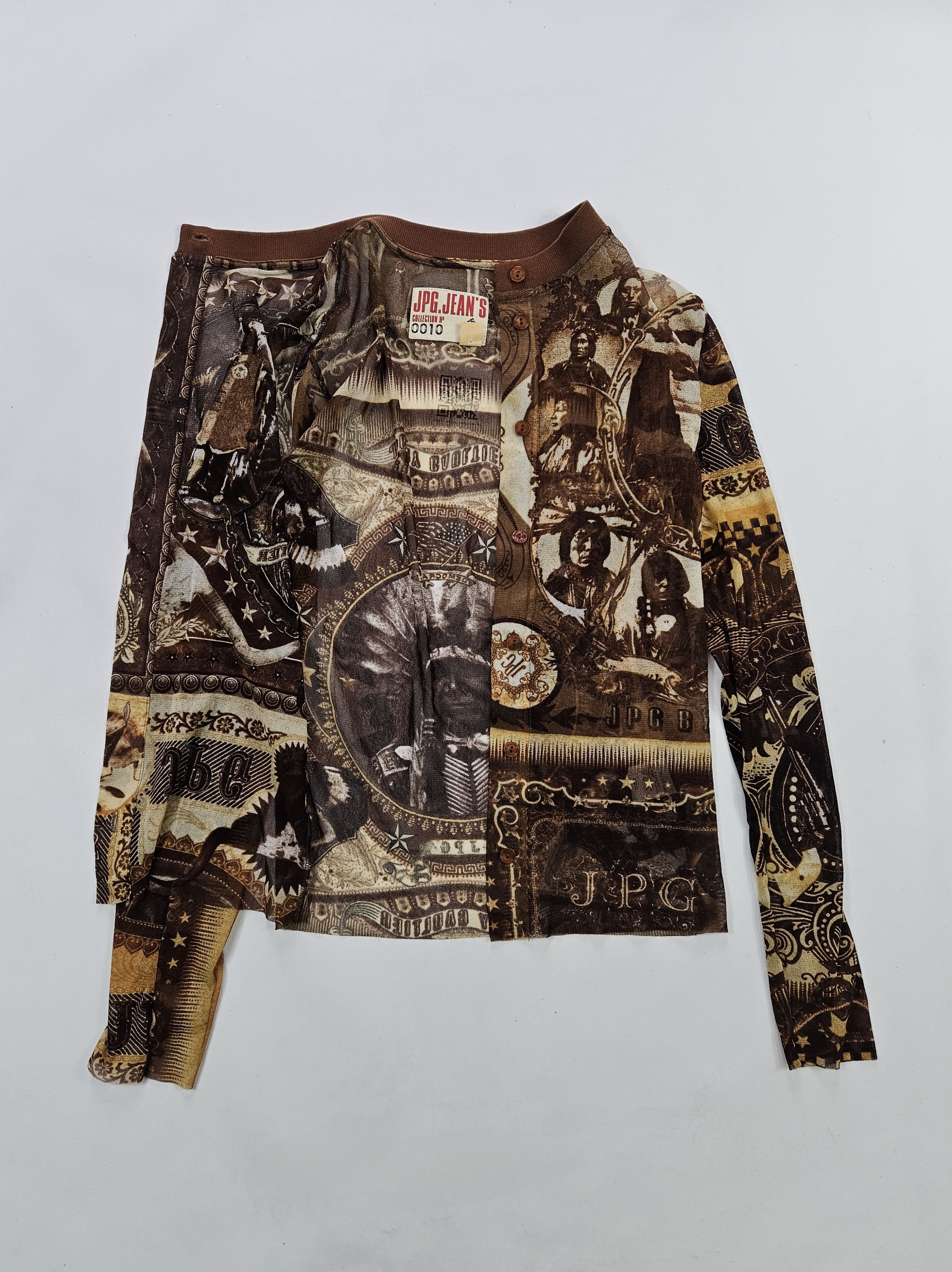 Jean Paul Gaultier jpg jeans native american all over print button up mesh top Size M / US 6-8 / IT 42-44 - 12 Thumbnail