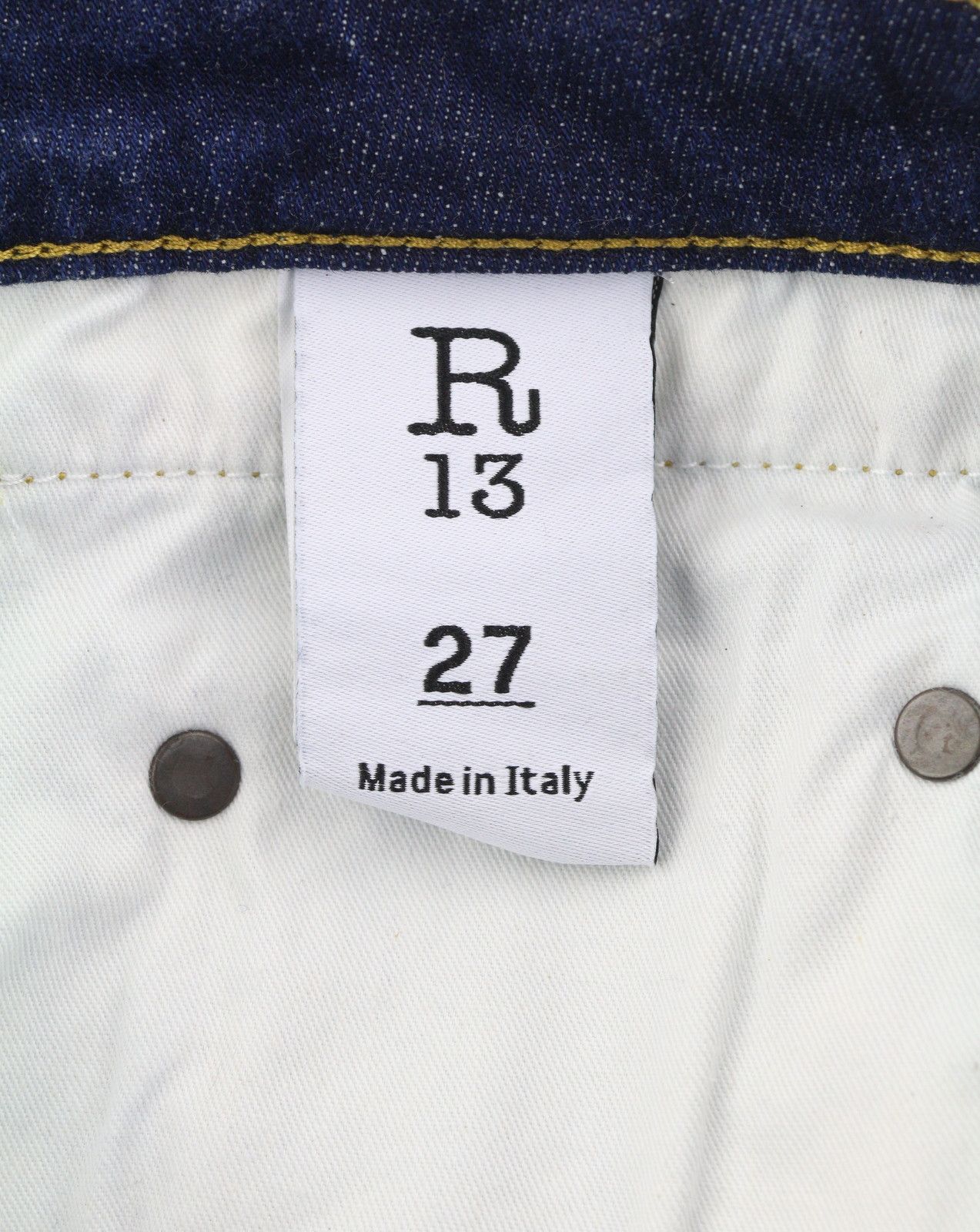 R13 BOY STRAIGHT 27 Howell Indigo Uneven Hem Jeans 85792 Size 27" / US 4 / IT 40 - 6 Thumbnail