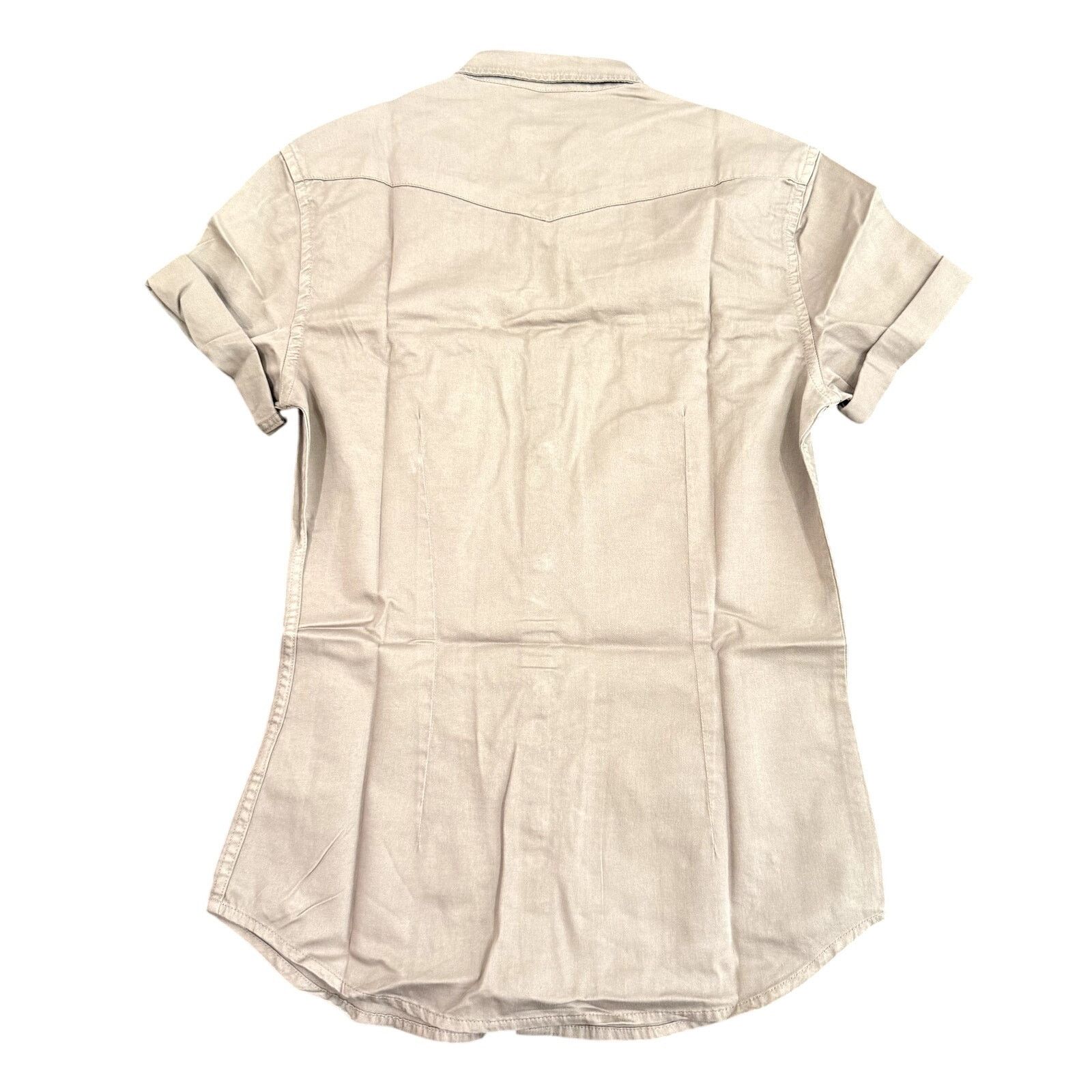 Asos ASOS Design Stretch Skinny Denim Shirt in Taupe, Size S Size US S / EU 44-46 / 1 - 3 Thumbnail