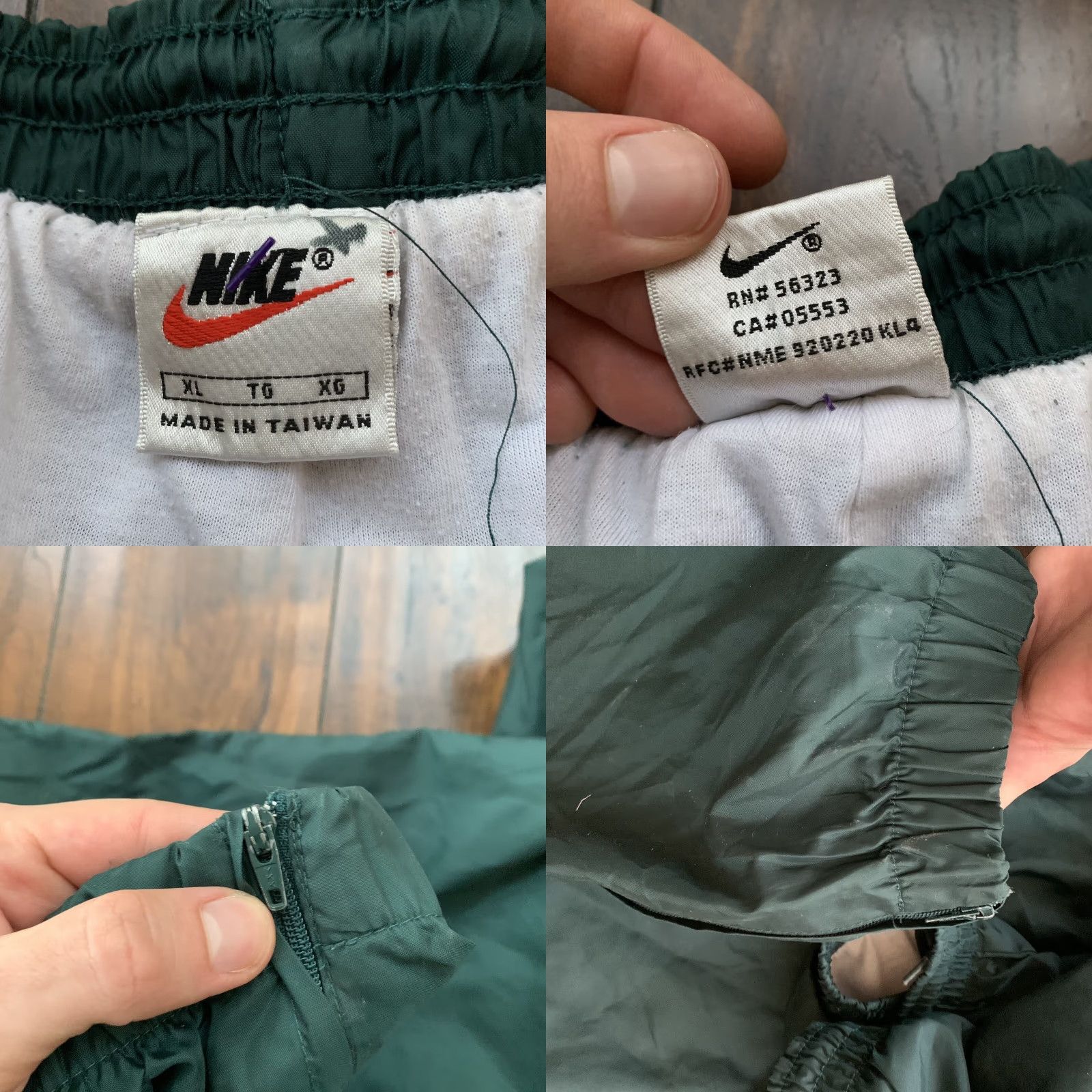 Nike VINTAGE Nike Track Pants Mens XL Green Soccer Jogger 90s 80s Essential Basic Elastic Waist Drawstring Size US 36 / EU 52 - 8 Thumbnail