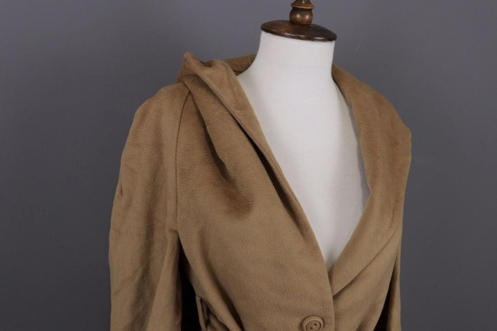 Designer Max Mara Beige Wool Knit Belted Coat Jacket USA 6 / GB 8 Size M / US 6-8 / IT 42-44 - 6 Thumbnail