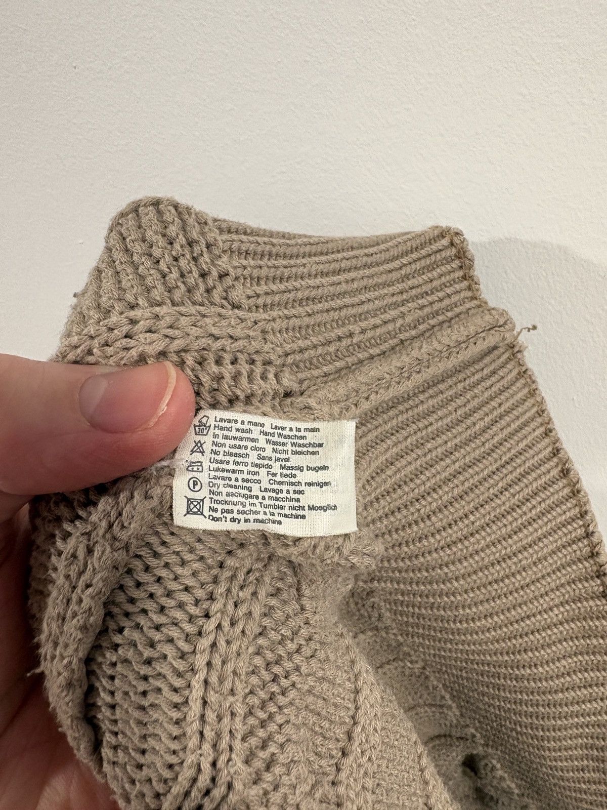Valentino Valentino Cable Knit Beige Cotton Sweater Made in Italy Size US XL / EU 56 / 4 - 5 Thumbnail