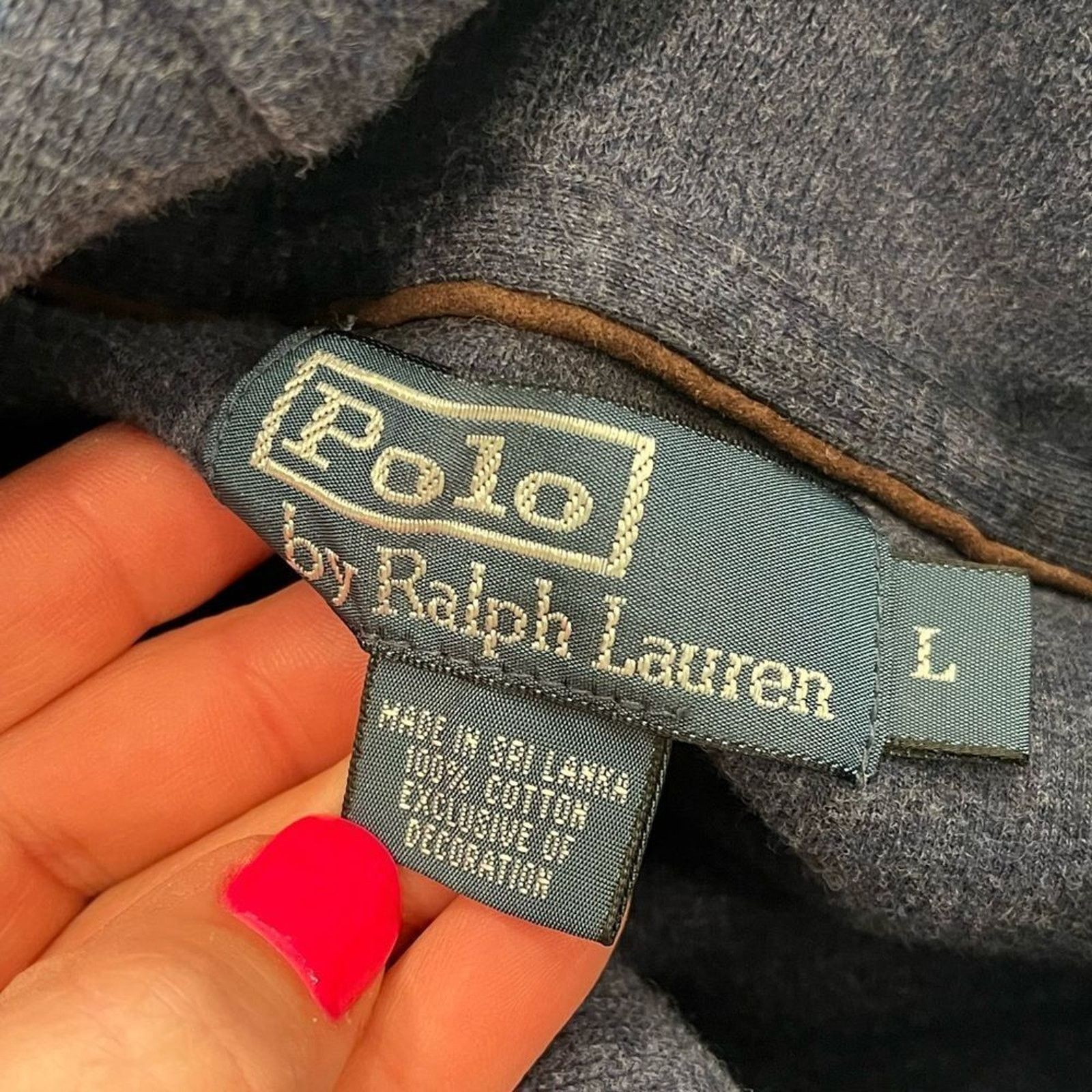 Polo Ralph Lauren Polo Ralph Lauren Dark Gray Shawl Neck Sweater Cotton Size L Size US L / EU 52-54 / 3 - 4 Thumbnail