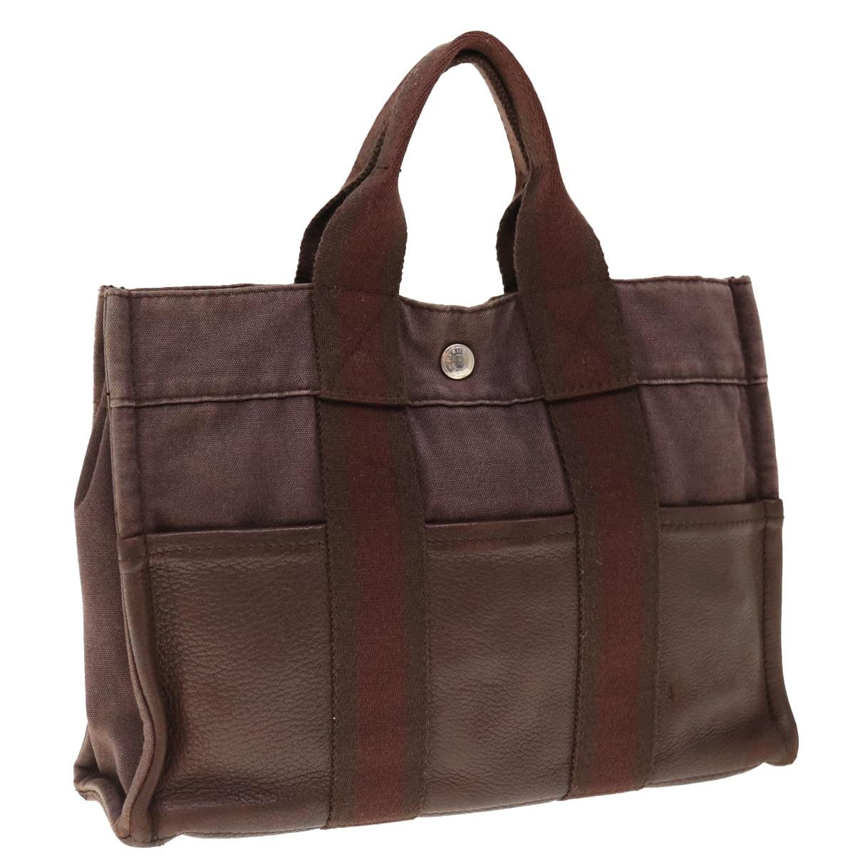 Hermes HERMES Fourre Tout PM Hand Bag Canvas Brown Size ONE SIZE - 1 Thumbnail