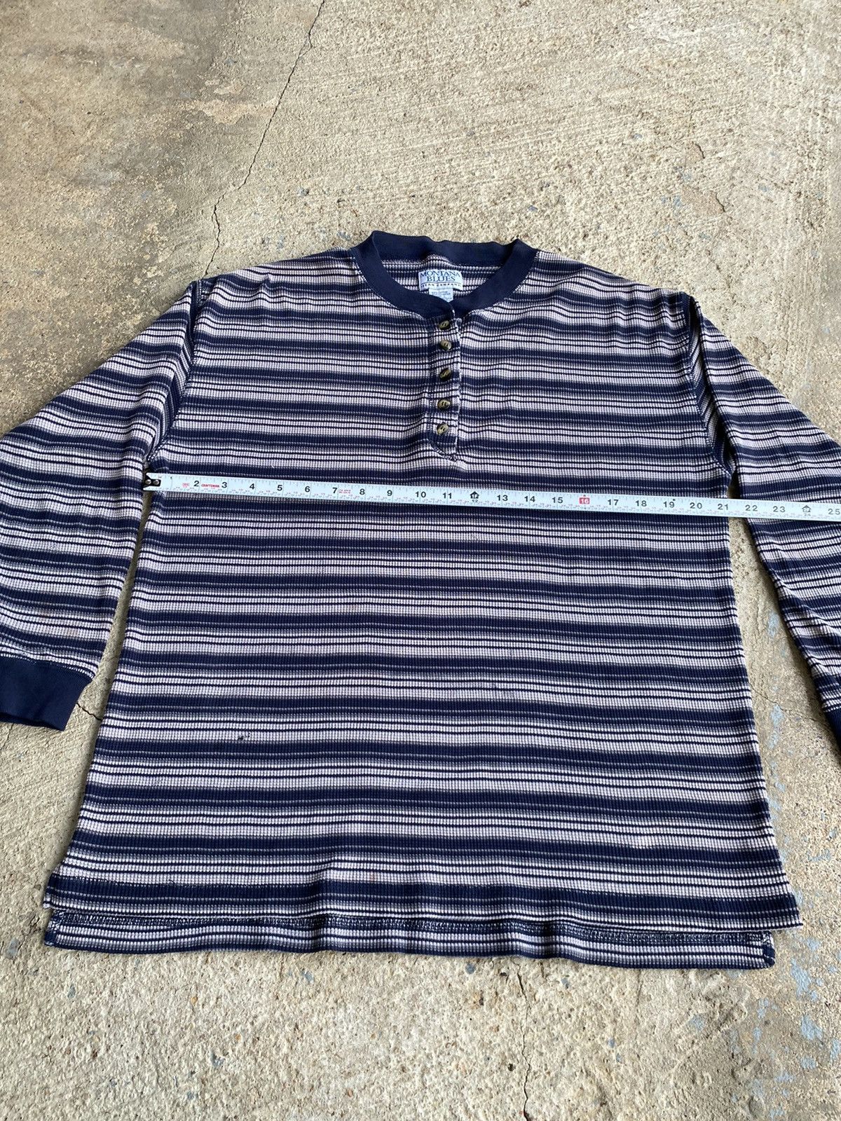Coogi × Vintage Vintage Y2K Montana Blue Grunge Stripe Thermal Shirt Size US L / EU 52-54 / 3 - 14 Thumbnail