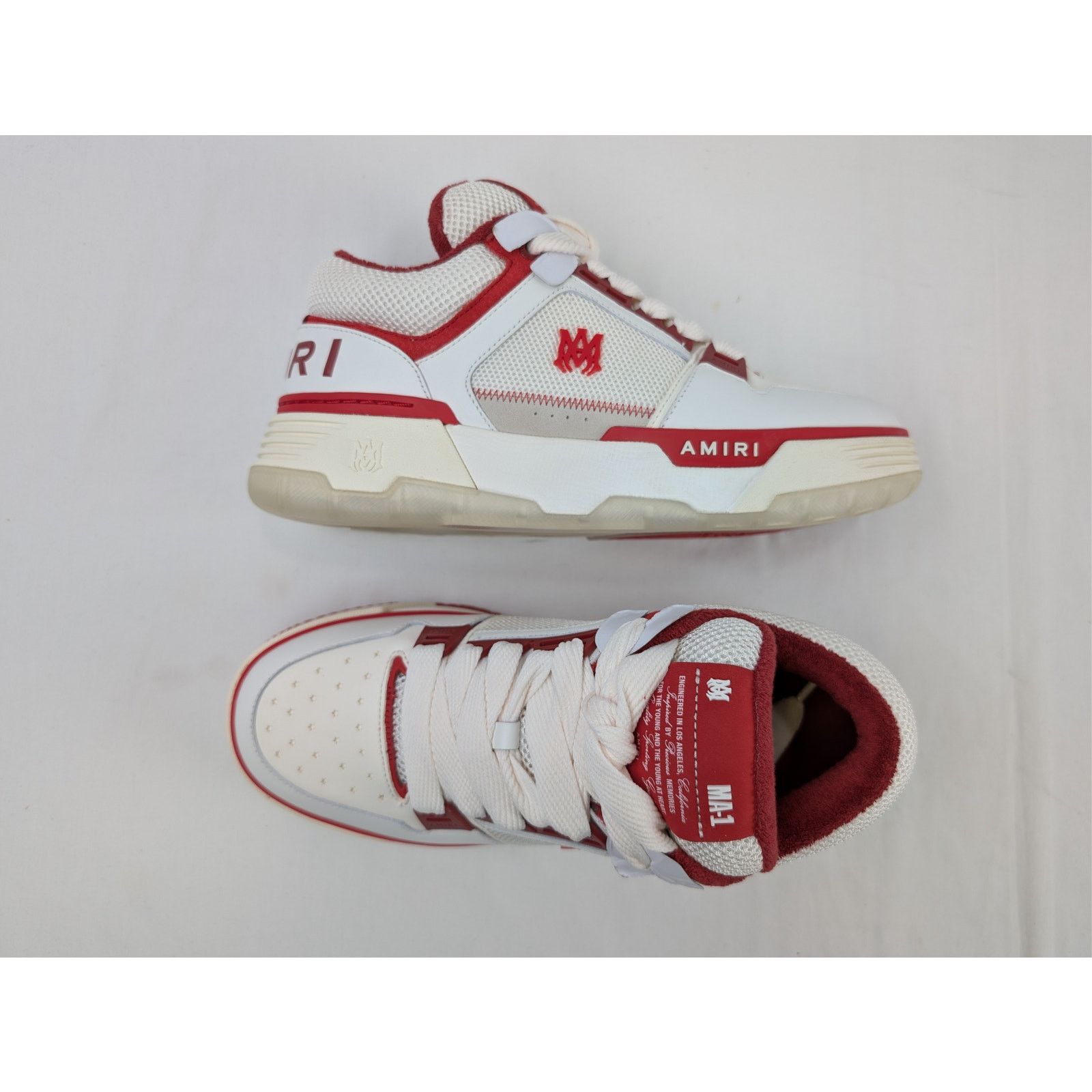 Amiri o1rshd1 Q:4 / MA-1 Low Top Sneakers in Red/White Size US 9 / EU 42 - 1 Thumbnail