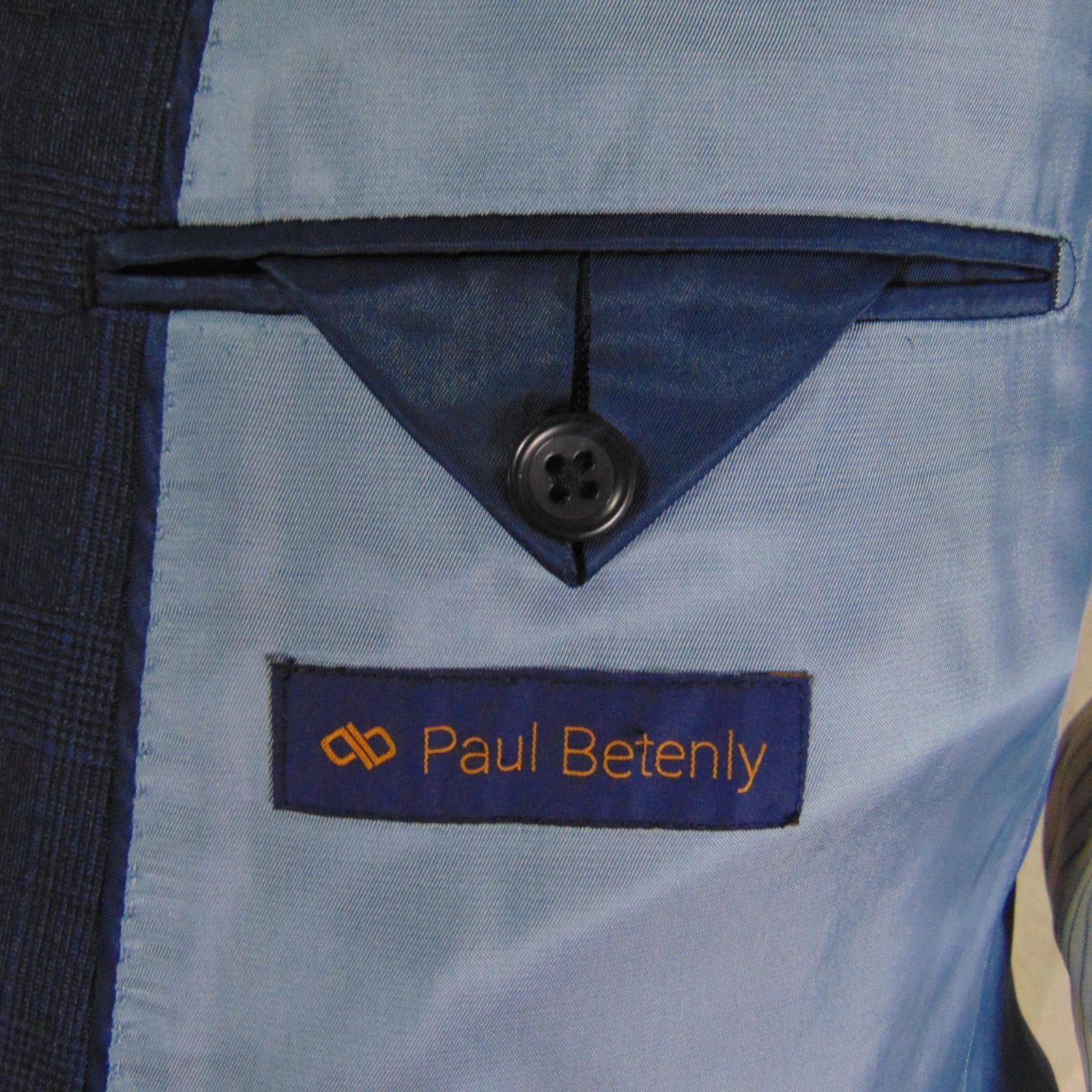 Other Paul Betenly Blue Plaid Blazer 46 Two Button Size 46R - 7 Thumbnail