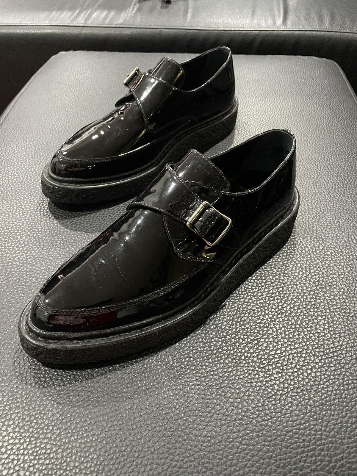 Grailed × Saint Laurent Paris SLP F/W 14 - Monk-Strap Patent-Leather Creepers Hedi Era Size US 8.5 / EU 41-42 - 4 Thumbnail