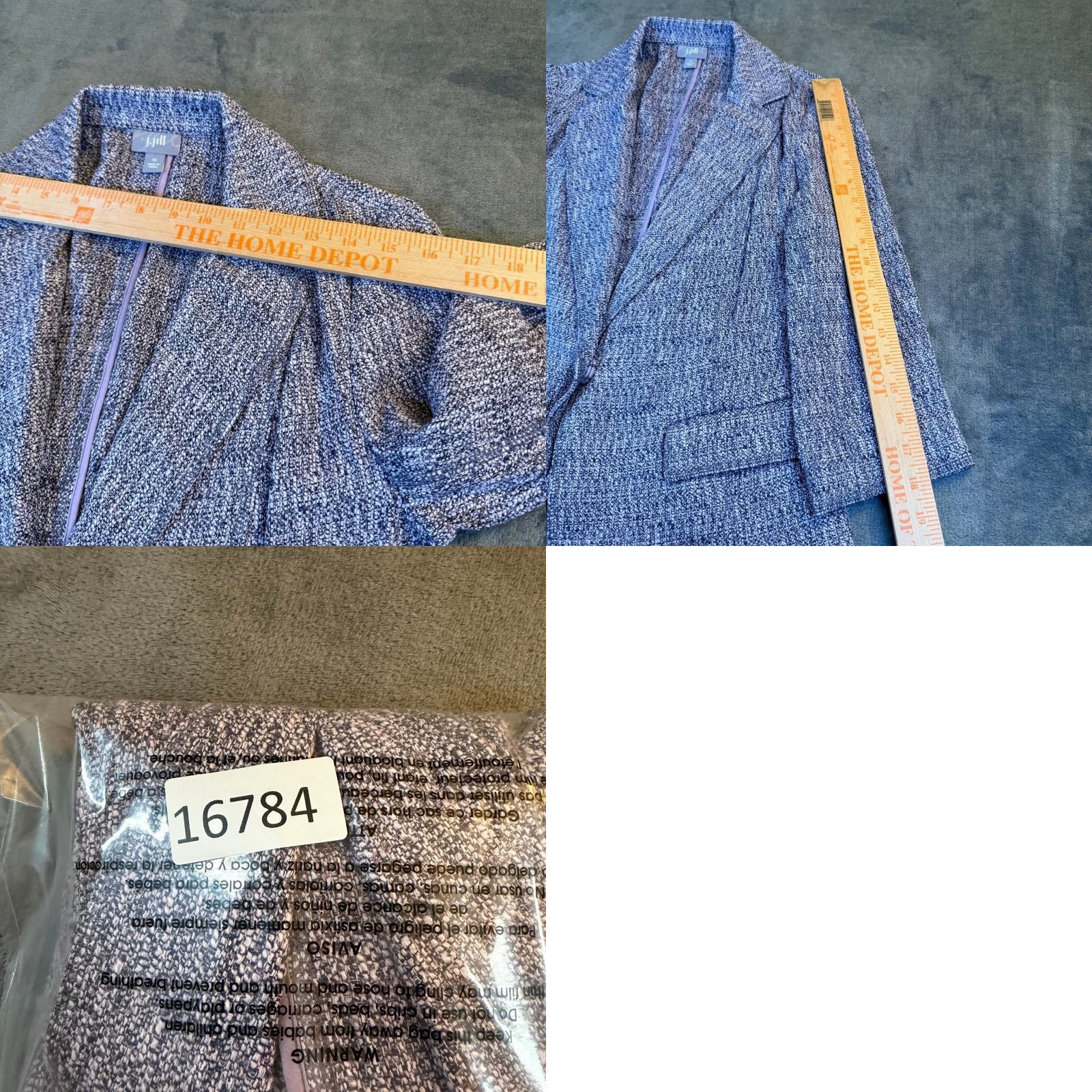 J. Jill J. Jill Blazer Women Tweed Open Front Blazer Jacket Purple 10 Purple Preppy Workwear Business 3/4 Sleeve Mid-Length Boys? Womens Size L / US 10 / IT 46 - 8 Thumbnail