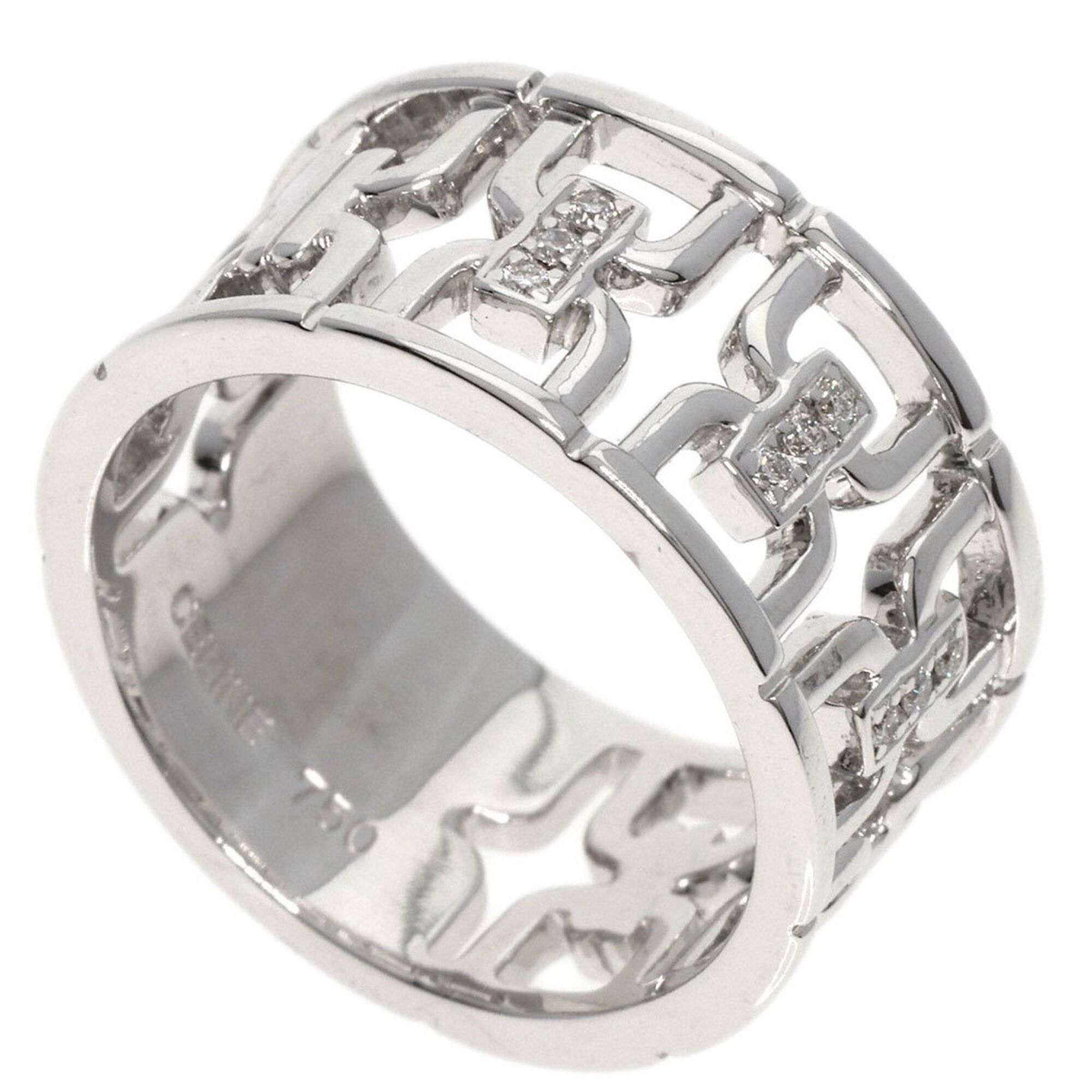 image of Celine Diamond Ring K18 White Gold Women's in Silver