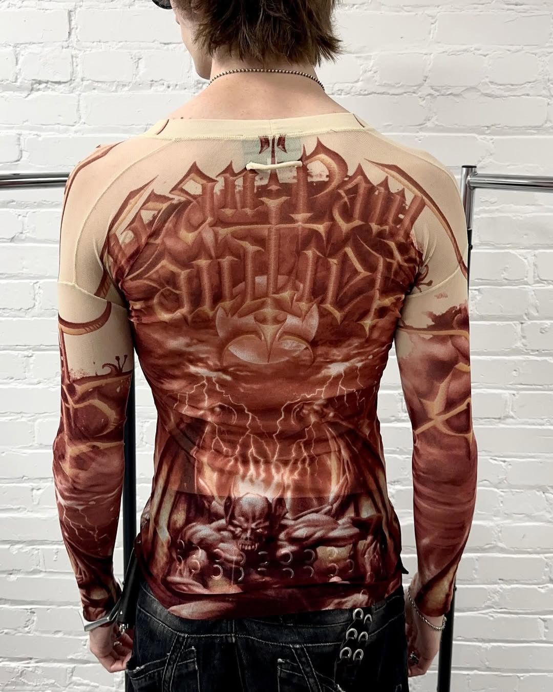 Jean Paul Gaultier JEAN PAUL GAULTIER Set Mesh Top Suit Cardigan 2001 Demon Size L / US 10 / IT 46 - 15 Thumbnail