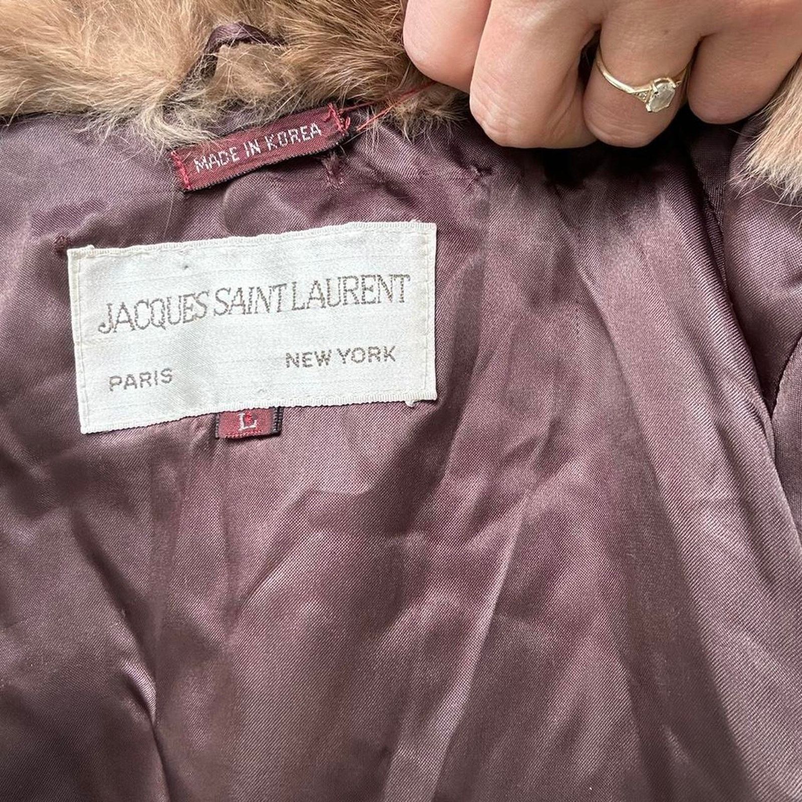 Other Vintage YSL / Saint Laurent Fur Coat with Drawstring (M) Size M / US 6-8 / IT 42-44 - 2 Thumbnail