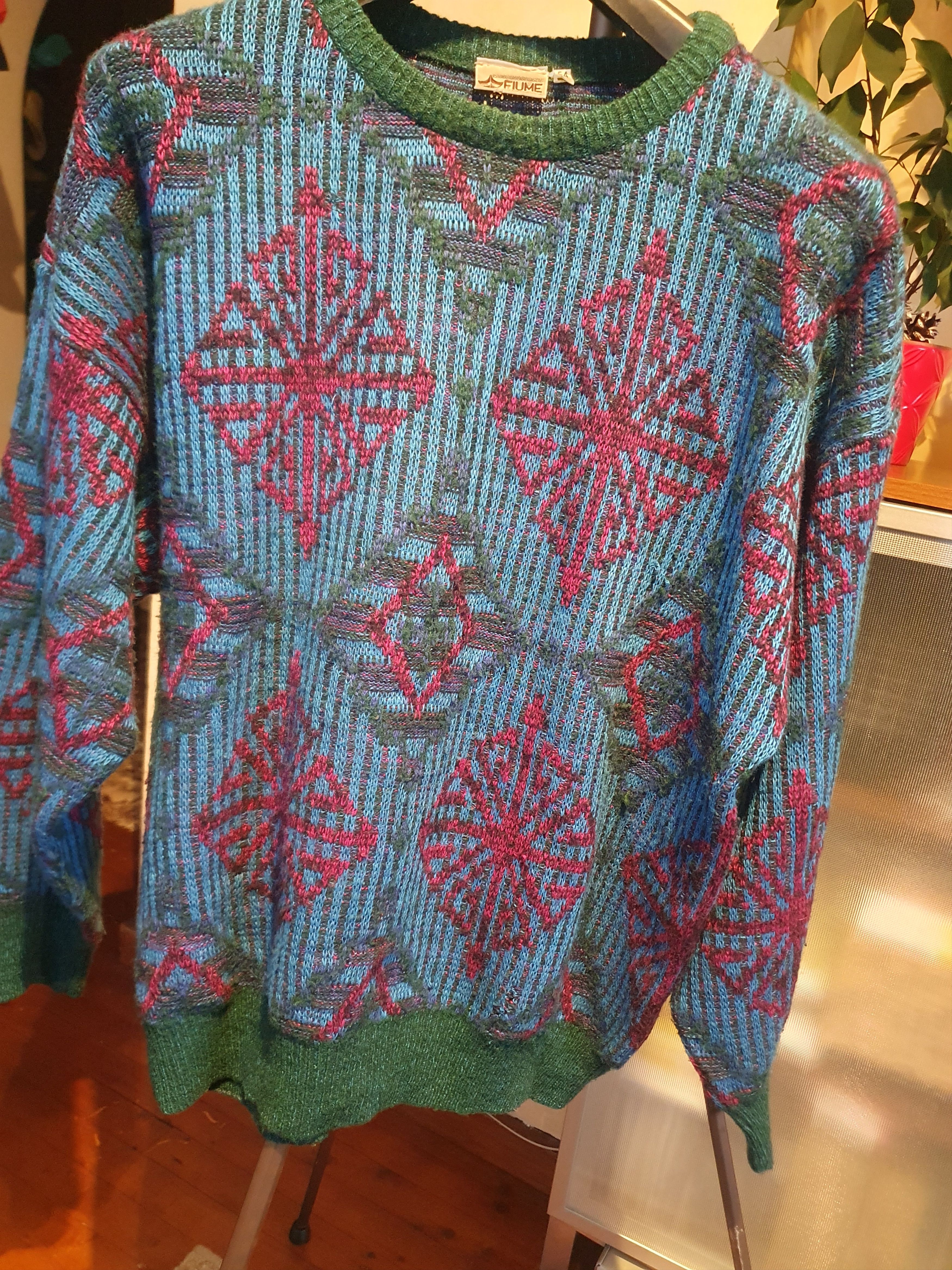 Vintage Fiume Made in Italy Sweater Vintage Geometric Pattern sz L Size US L / EU 52-54 / 3 - 8 Thumbnail