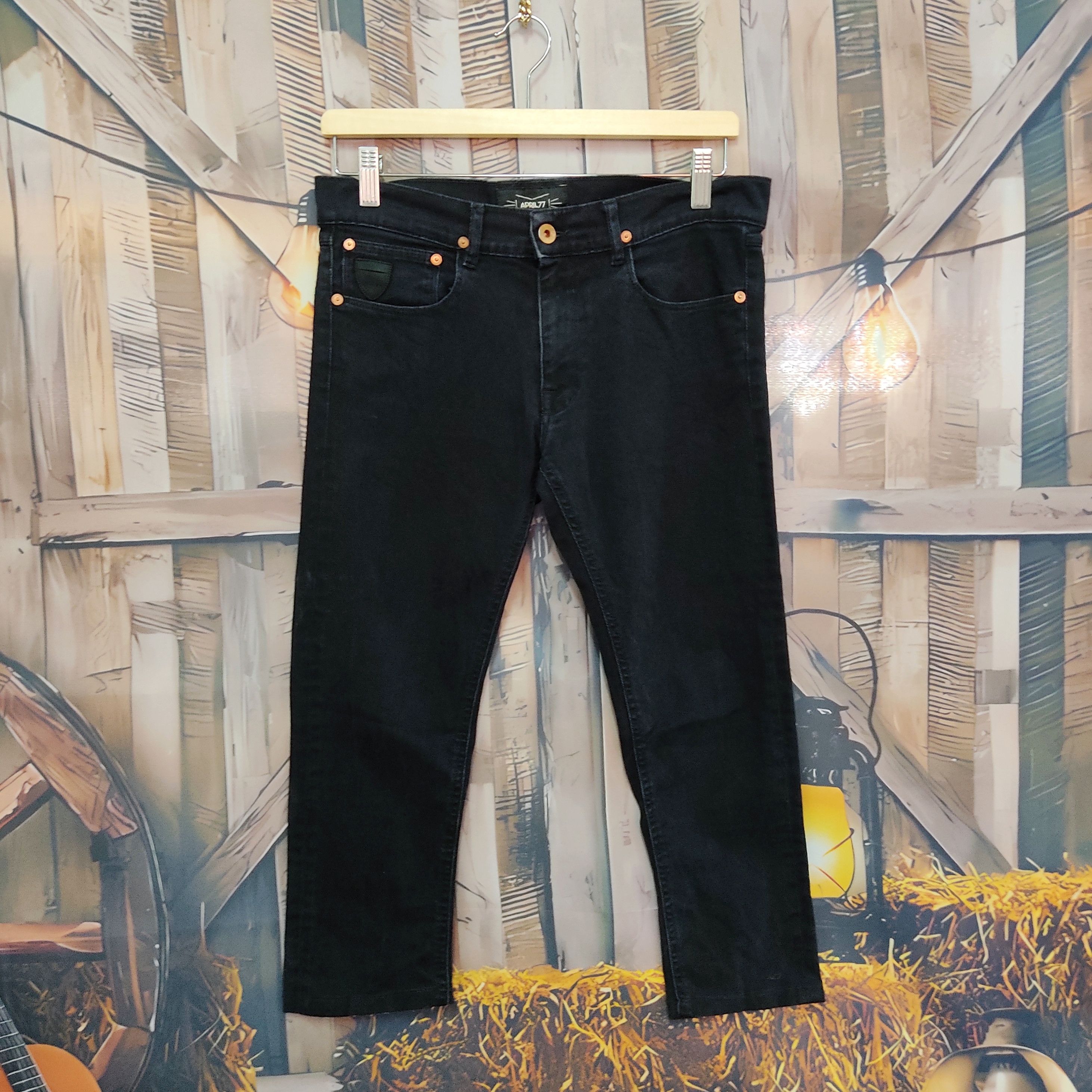 April 77 April 77 Joey Super Black 3 Quarter Denim Pants Size US 31 - 1 Thumbnail