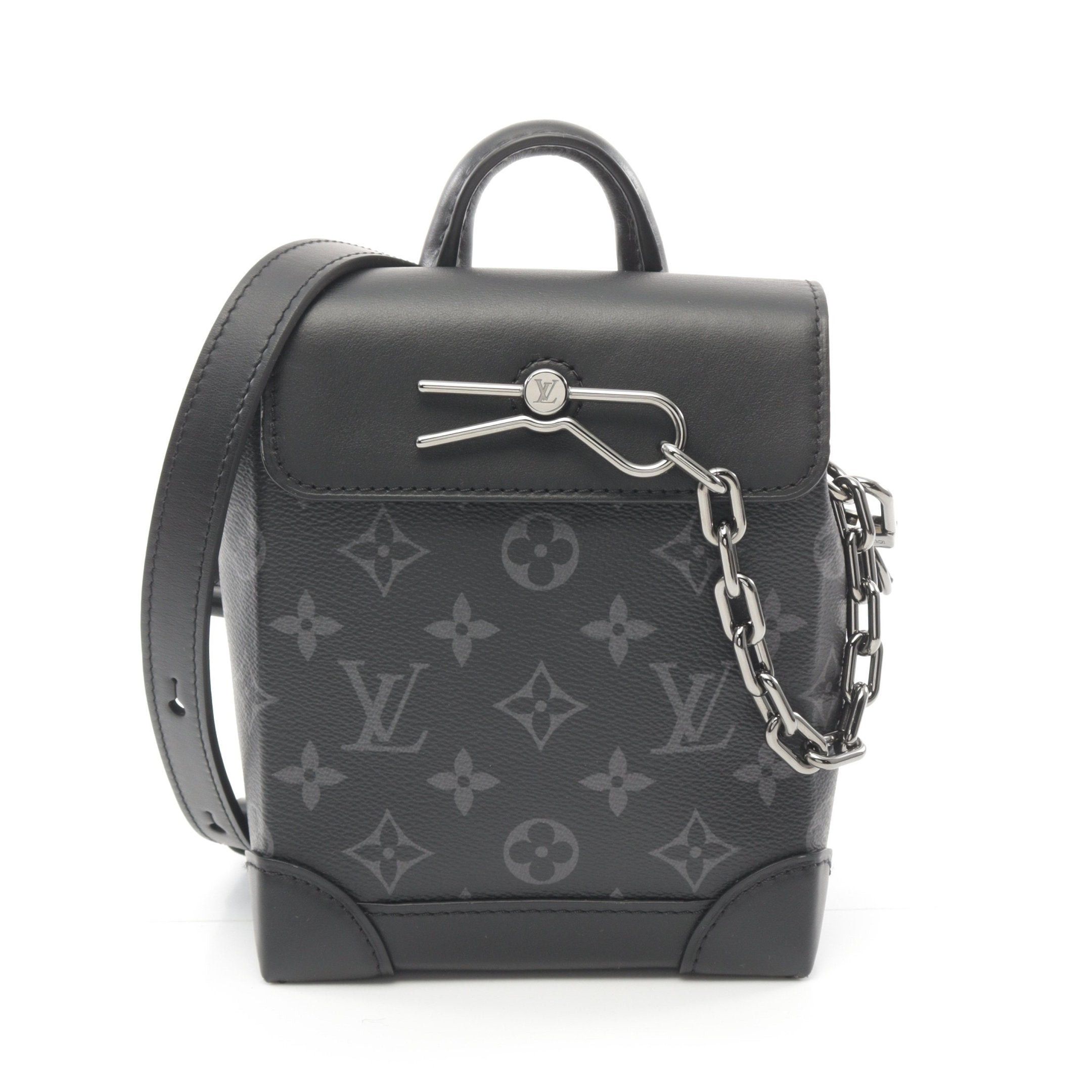 Louis Vuitton Louis Vuitton Nano Steamer Monogram Eclipse Shoulder Bag Leather Black Size ONE SIZE - 1 Thumbnail