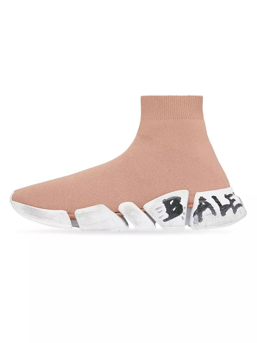 Balenciaga o1bcso1str1024 Speed 2.0 Graffiti Recycled Knit Sneaker Size US 7 / IT 37 - 3 Thumbnail