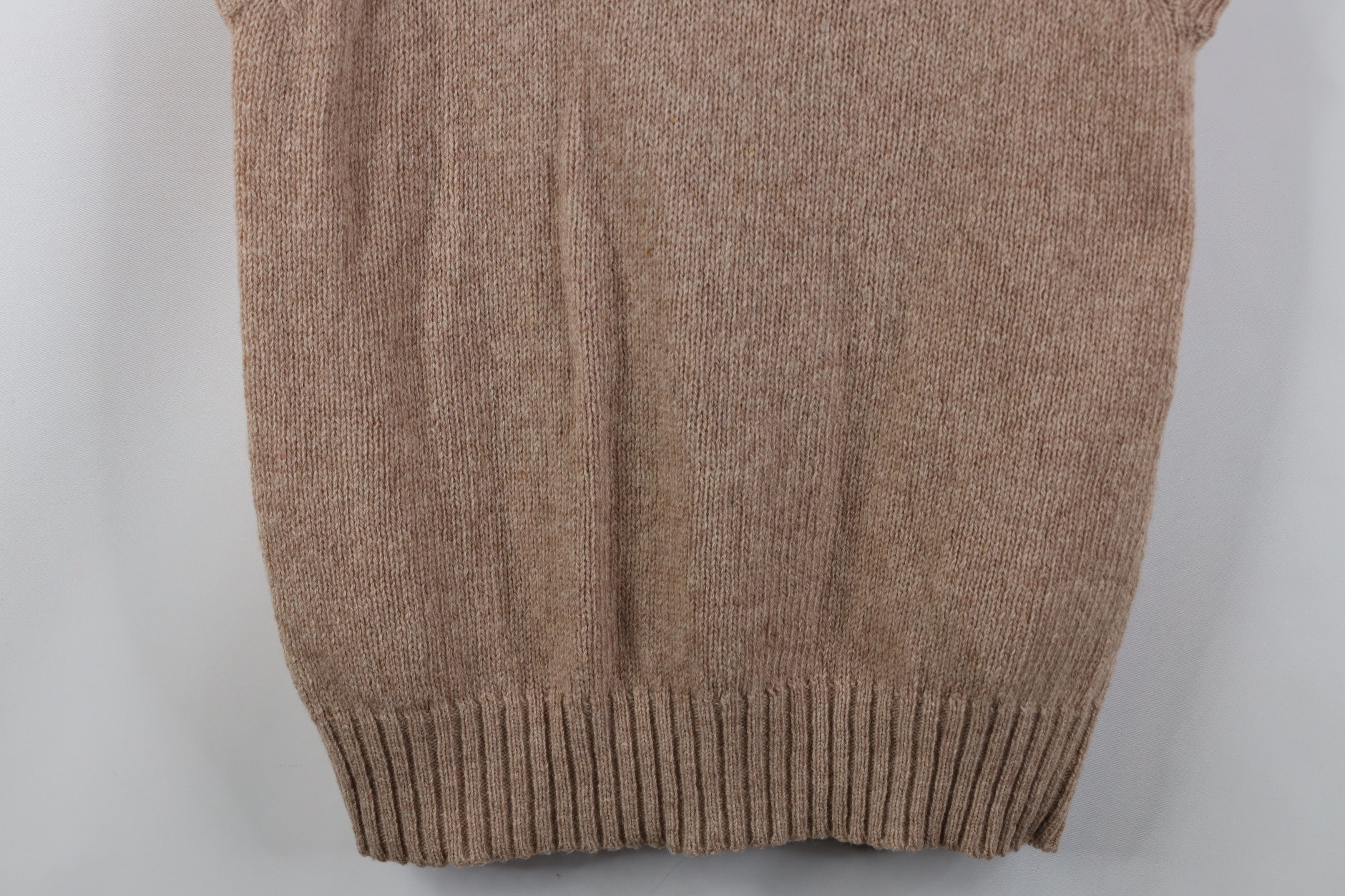 Vintage Vintage 70s Streetwear Shetland Wool Knit Sweater Vest Beige Size L / US 10 / IT 46 - 3 Thumbnail