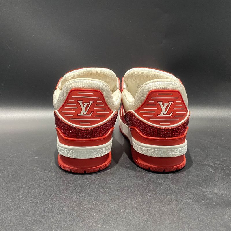 Louis Vuitton Louis Vuitton Red Low-Top Crystal Sneakers -2505 Size US 7.5 / EU 40-41 - 3 Thumbnail