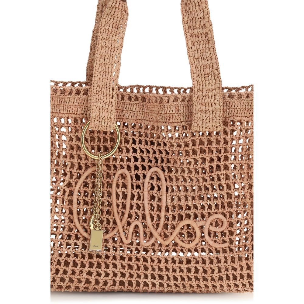 Chloe Chloé Beige Raffia Shoulder Bag Size ONE SIZE - 4 Thumbnail