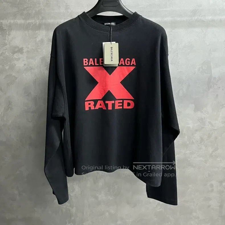 Balenciaga Balenciaga Black Letter Printed Crewneck Long-sleeve Size US XS / EU 42 / 0 - 1 Thumbnail