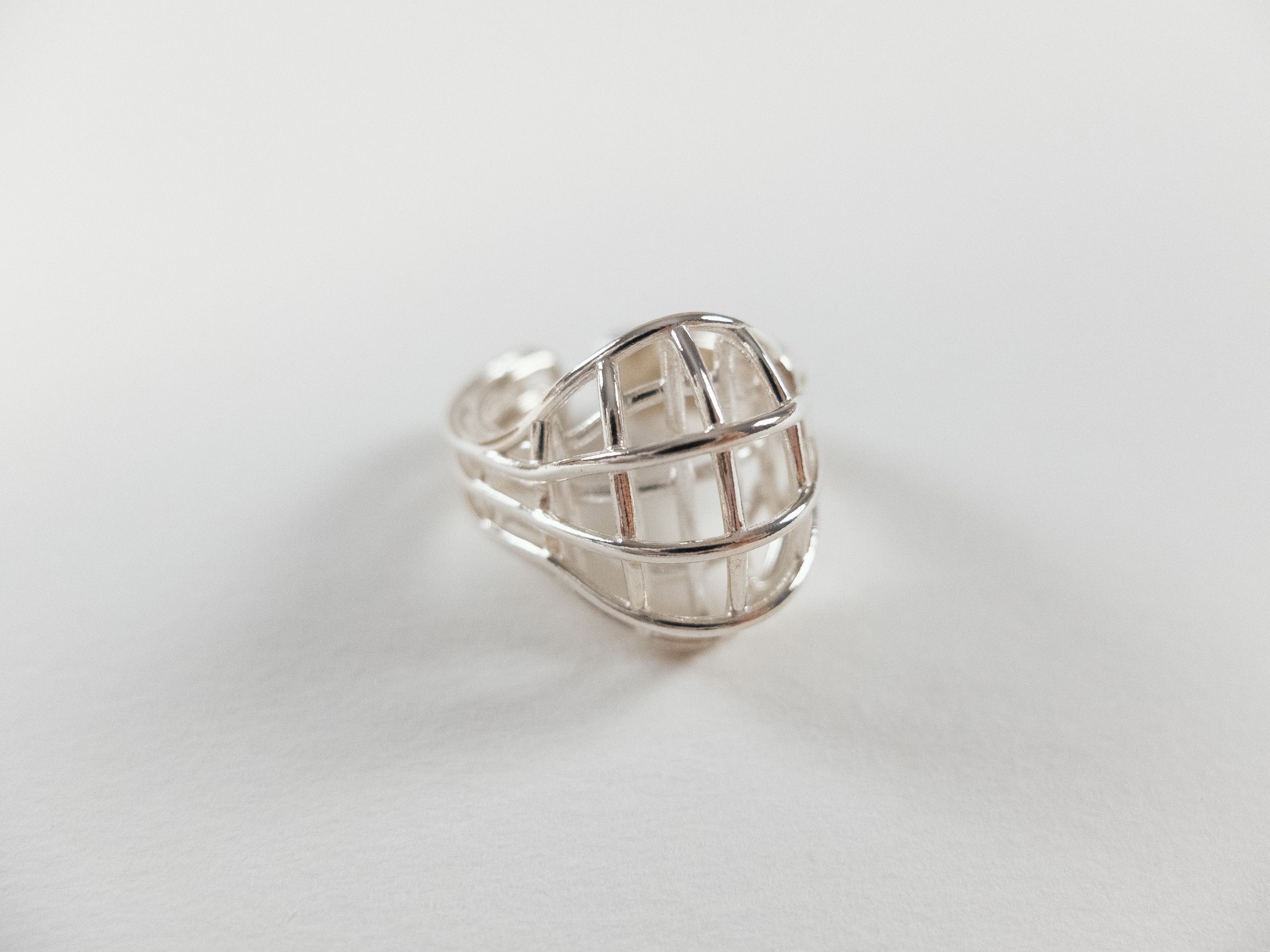 Bottega Veneta BOTTEGA VENETA Outline Sterling silver cage ring 7 15 q Size ONE SIZE - 1 Thumbnail