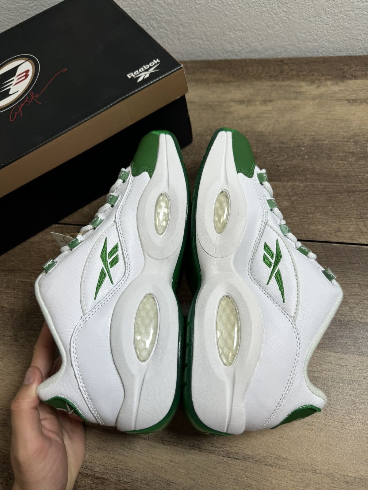 Reebok NEW Reebok Question Low Green Toe Size 10.5 Men's White Size US 10.5 / EU 43-44 - 5 Thumbnail