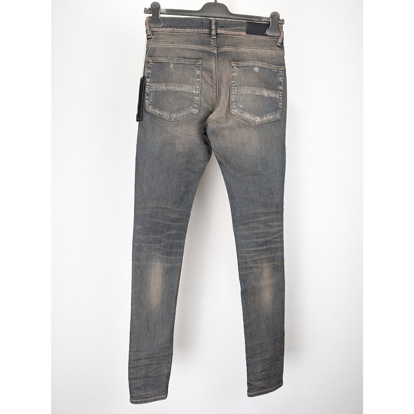 Amiri o1rshd1 Leather Thrasher Jeans in Dark Indigo Size US 32 / EU 48 - 13 Thumbnail