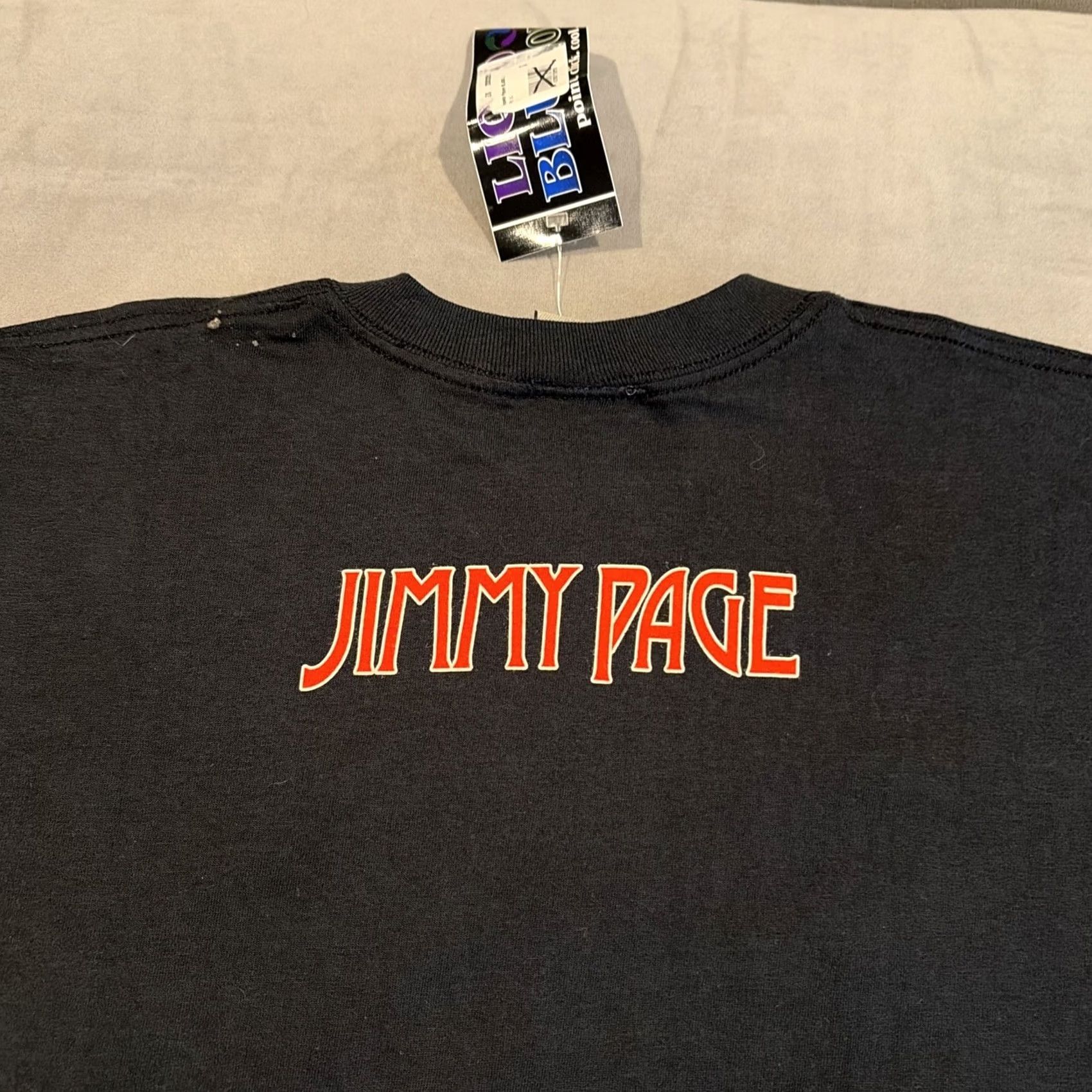 Liquid Blue VINTAGE Liquid Blue Shirt Jimmy Page Led Zeppelin T Shirt Men's XL Black Graphic Print Short Sleeve Crew Neck Band Mens Size US XL / EU 56 / 4 - 5 Thumbnail