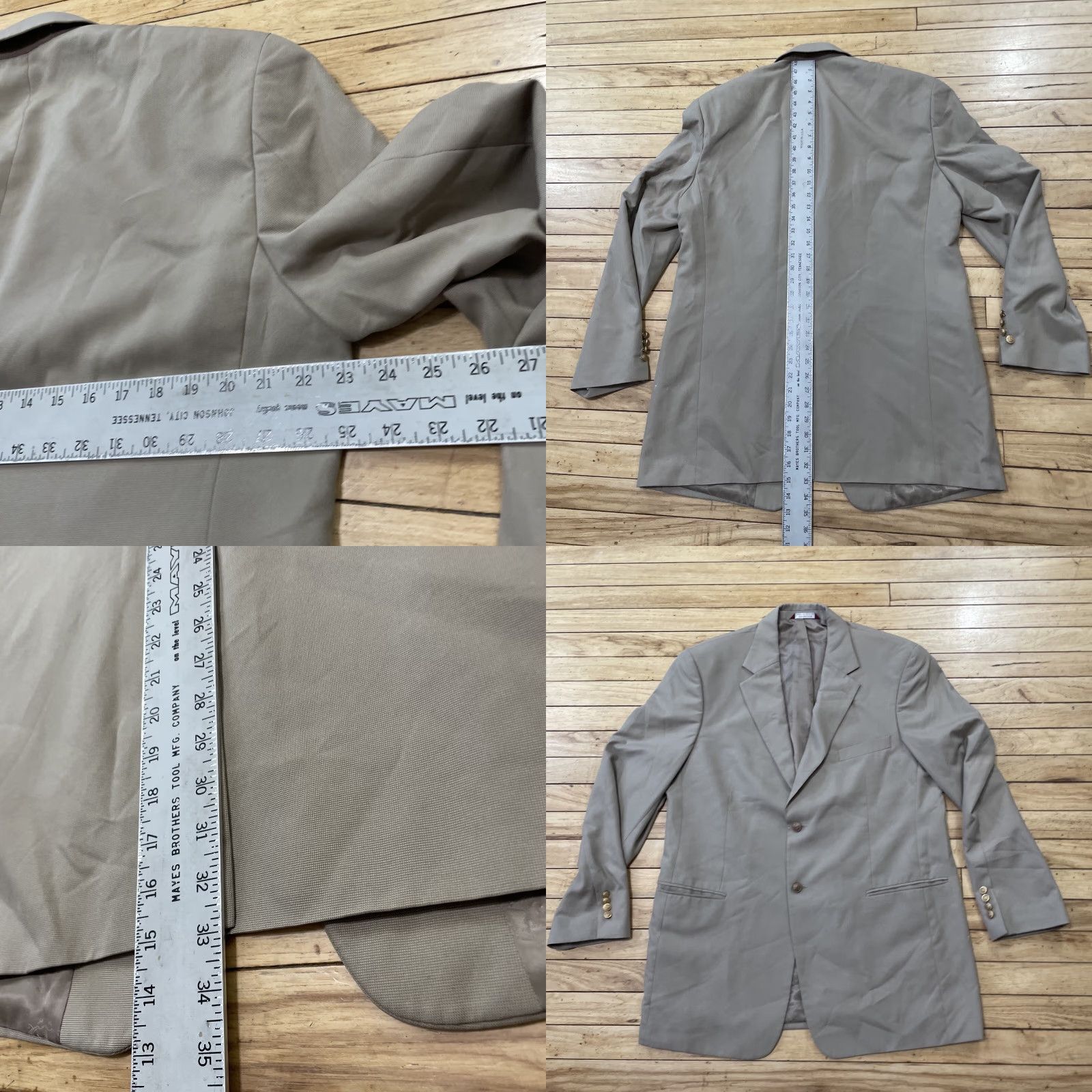 Vintage VINTAGE Covington Blazer Jacket Men 42 Tan Beige 2-Button Modern Coat Sport 42 R Size 42R - 8 Thumbnail