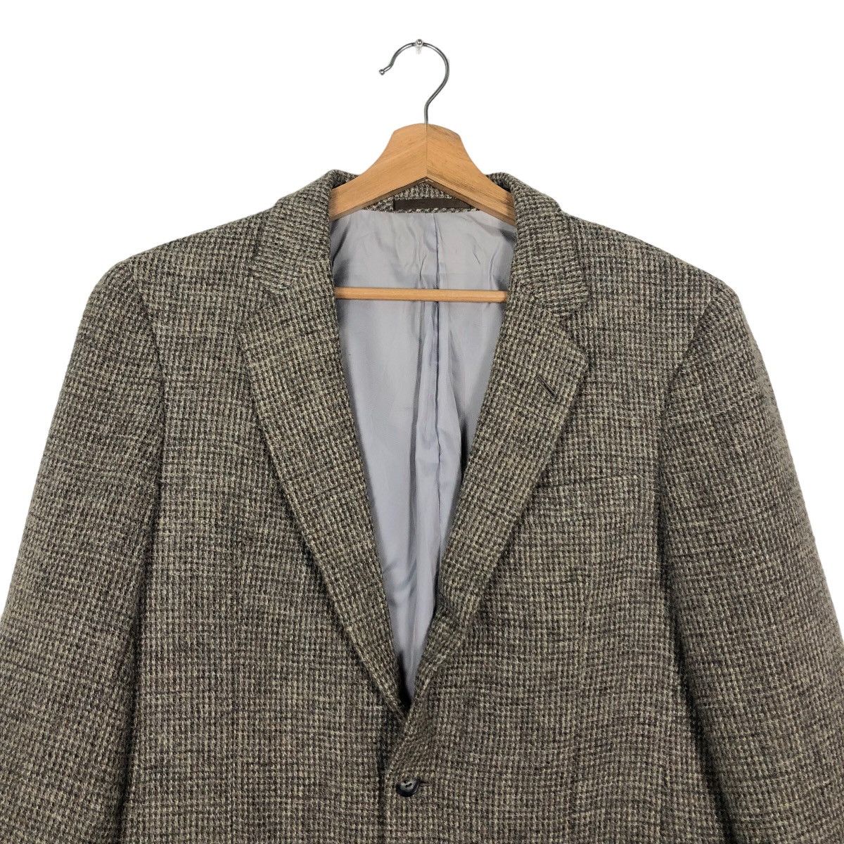 Vintage 🔥90’s Herringbone Wool Jacket Double Breast Calvin Klein Size US M / EU 48-50 / 2 - 2 Thumbnail