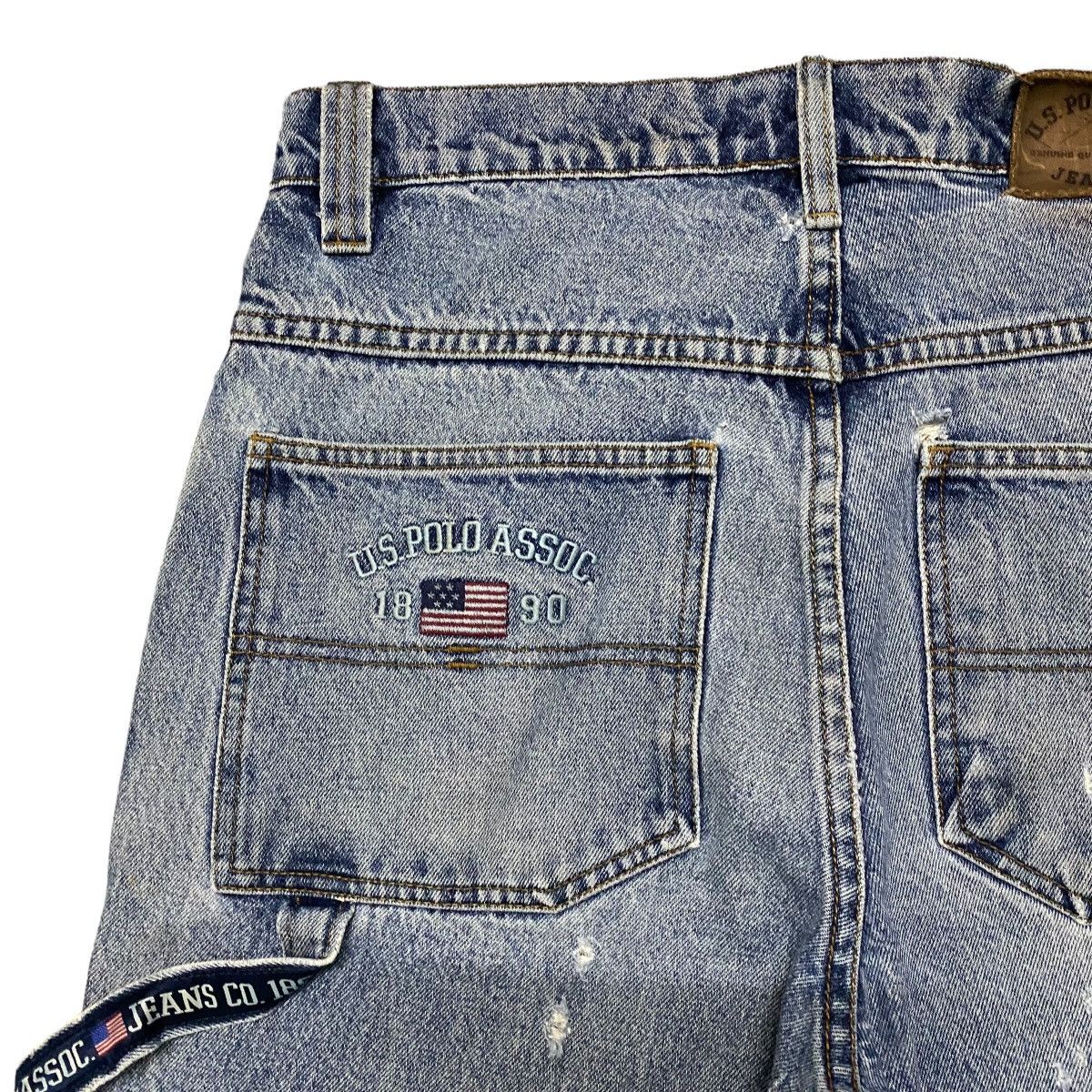 U.S. Polo Assn. Vintage US POLO ASSOC Distressed Denim Carpenter Pant Size US 31 - 13 Thumbnail