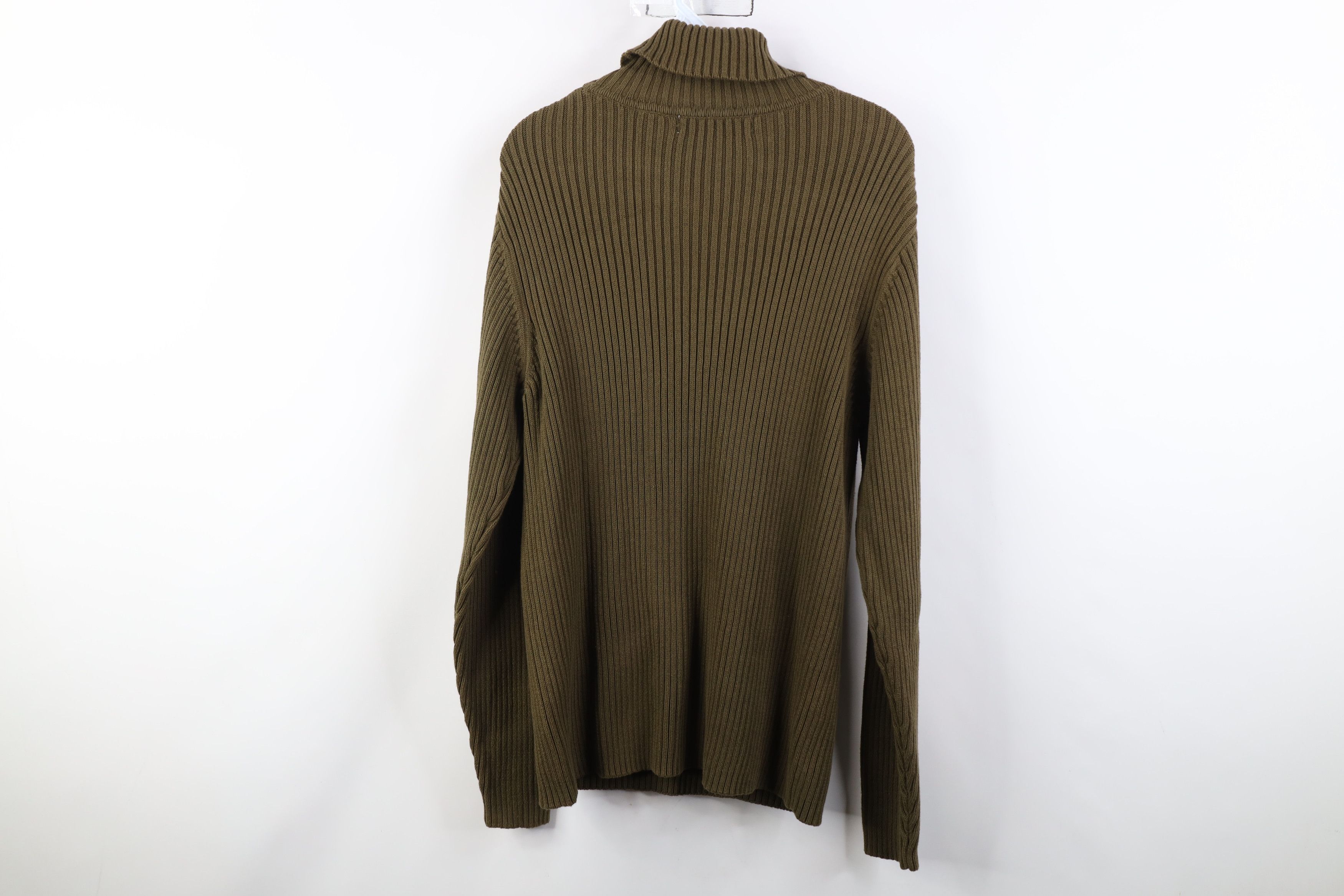 Vintage Vintage 90s Streetwear Cotton Ribbed Knit Turtleneck Sweater Size US M / EU 48-50 / 2 - 9 Thumbnail