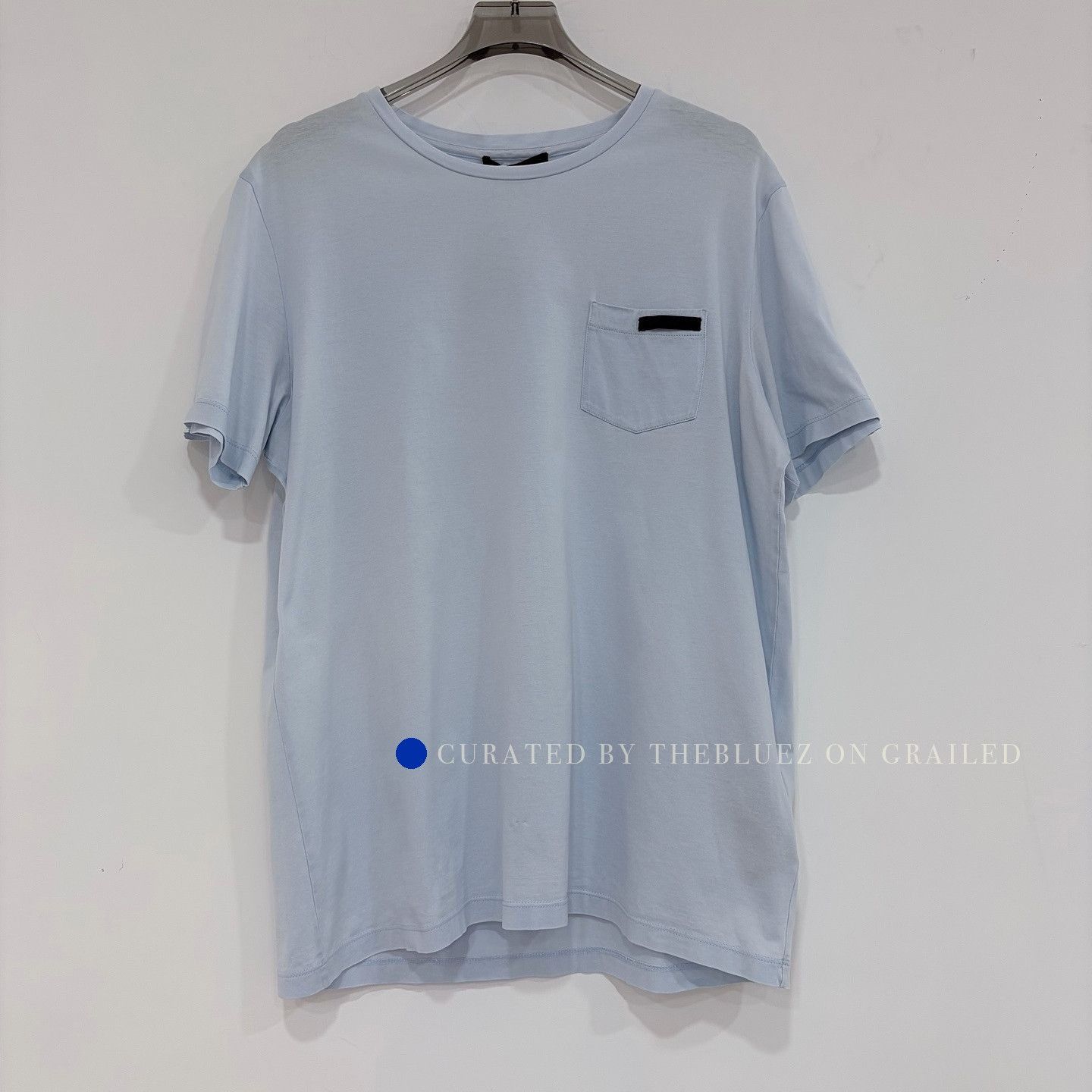 Prada Blue Short Sleeve T-Shirt with Chest Pocket Size US M / EU 48-50 / 2 - 1 Thumbnail