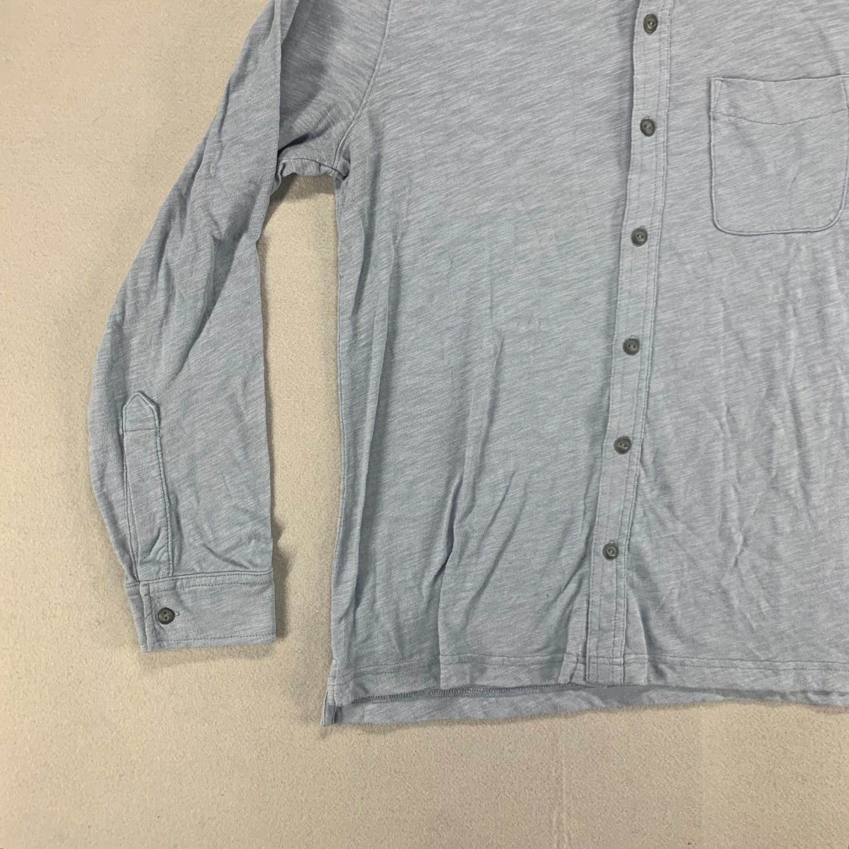 Lands' End Lands' End Shirt Mens Medium Blue Long Sleeve Pocket Button Up Polyester Size US M / EU 48-50 / 2 - 4 Thumbnail