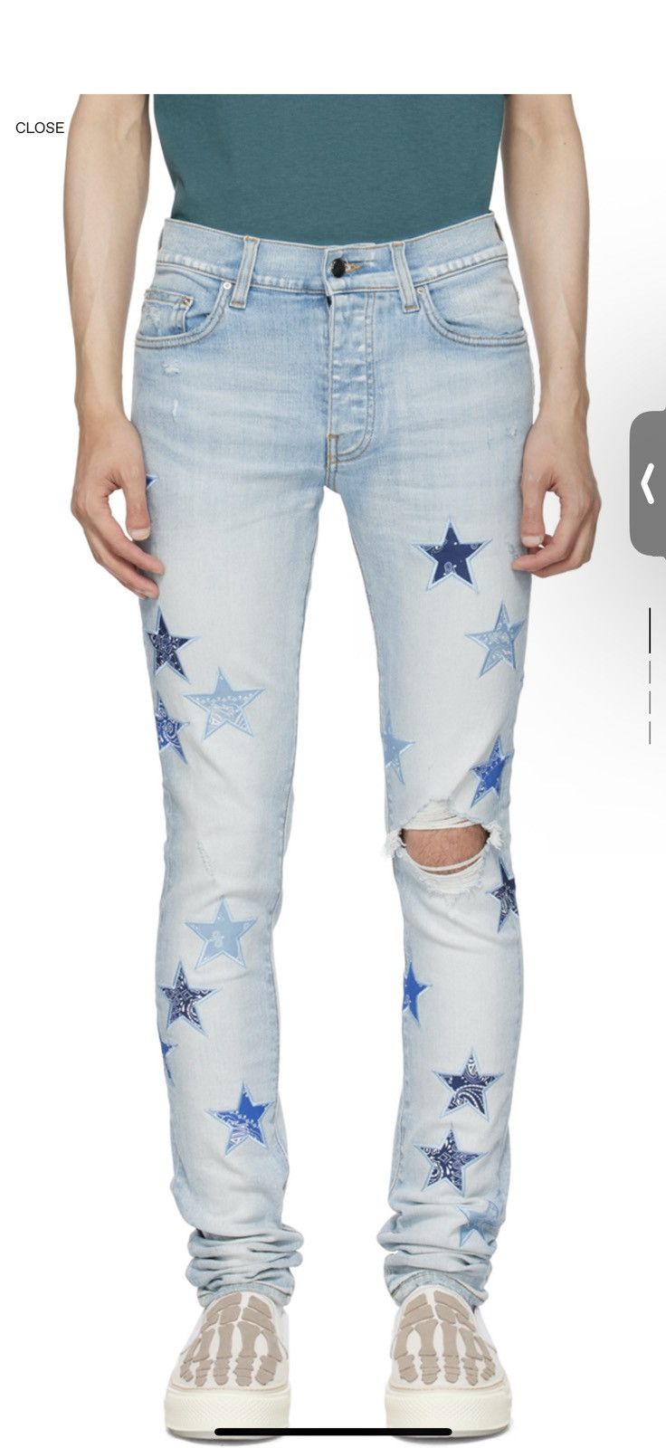 Amiri Jean - Blue Bandana Star Denim Jeans