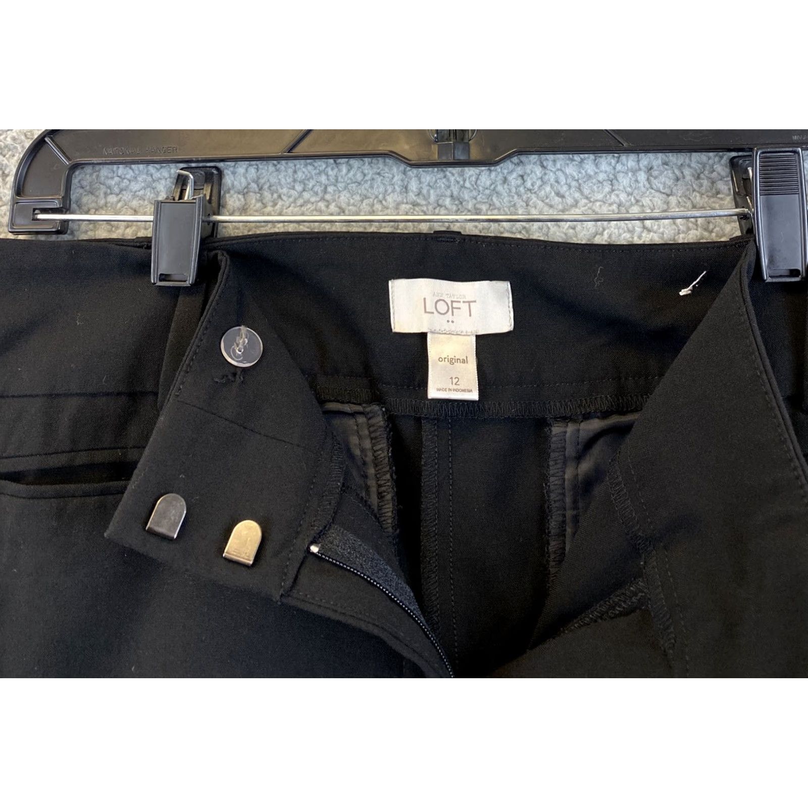 Ann Taylor Ann Taylor LOFT Dress Pants Size 12 Black / 34-38 Women Pants Dress Pants Slimming Stretch Wrinkle Resistant Pockets High Rise Size 34" / US 12 / IT 48 - 4 Thumbnail
