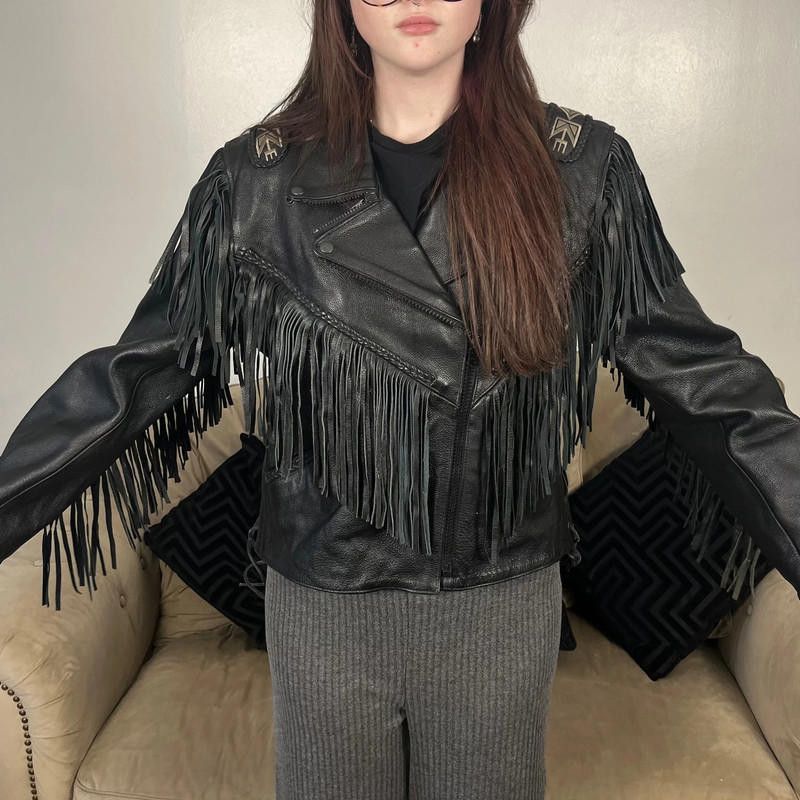Designer OSX Leather Jacket L 100% Leather Size M / US 6-8 / IT 42-44 - 2 Thumbnail
