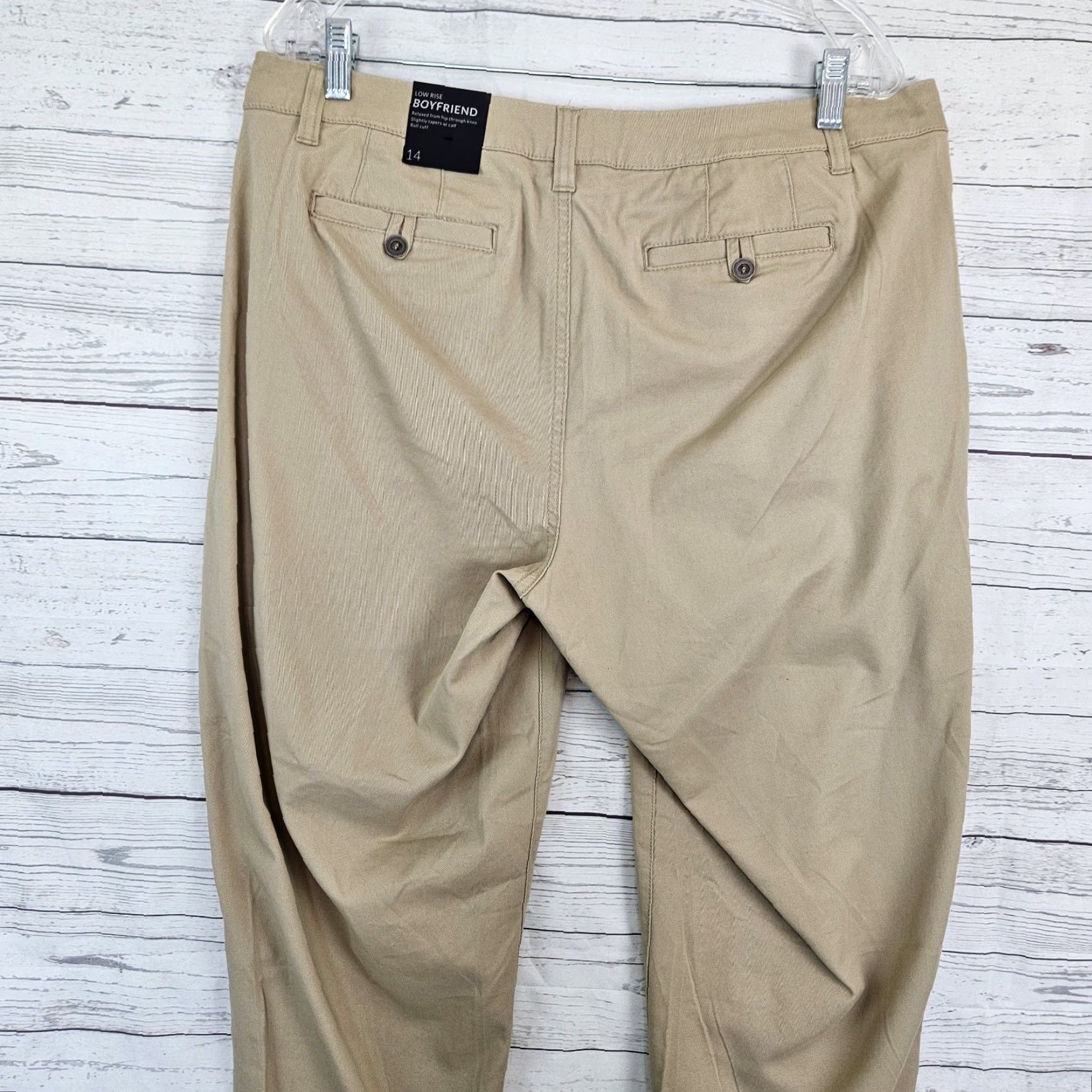 Vintage Lane Bryant Womens Chino Pants Sz 14 Tan Cotton Blend Flat Front 32in Inseam Womens Boyfriend Straight Casual Pants Size 14 Brown Size 36" / US 14 / IT 50 - 4 Thumbnail