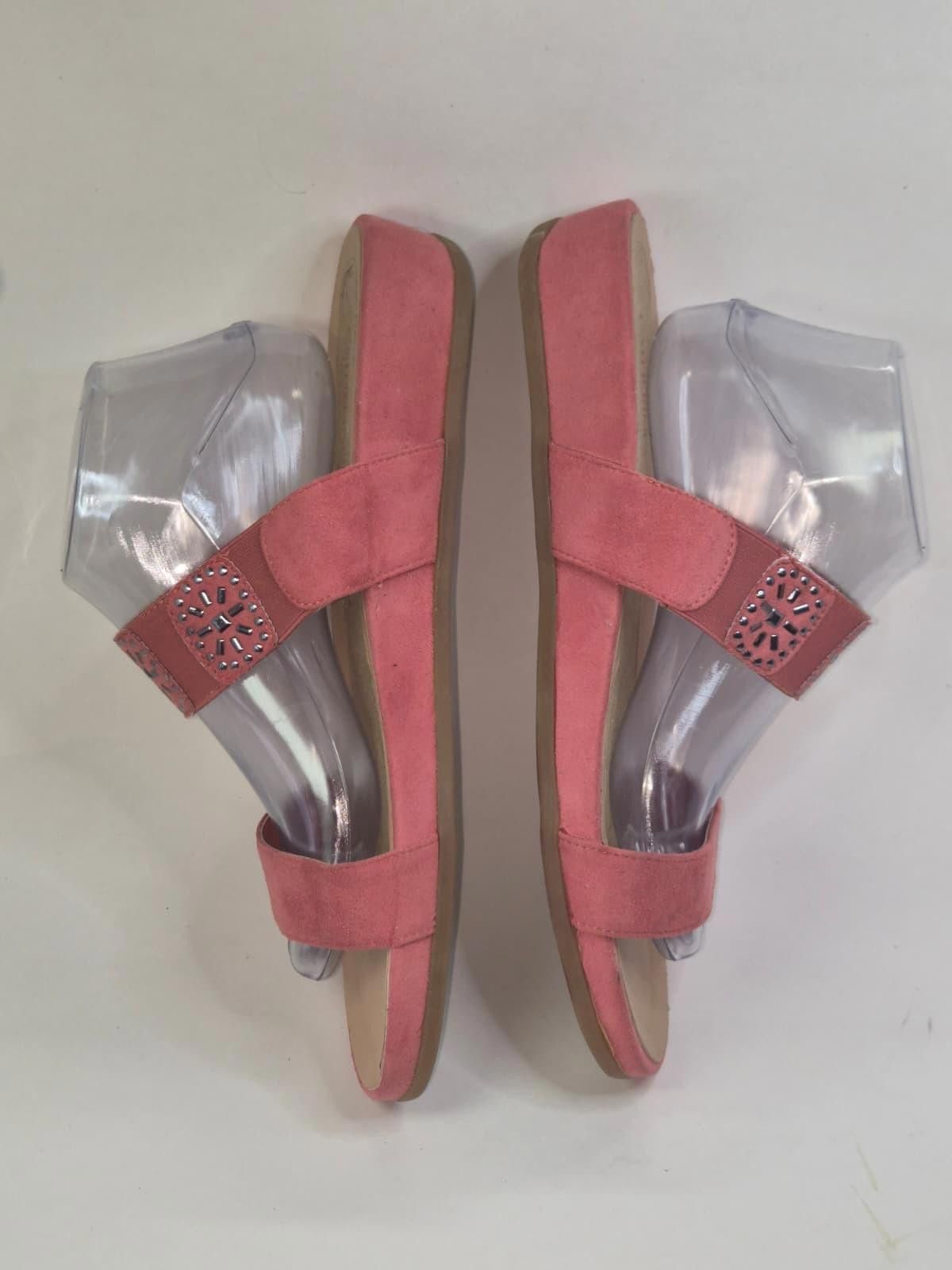 Other Catherines Sandals Women's Sz10 Wide Suede Rhinestone Boho Size US 10 / IT 40 - 2 Thumbnail