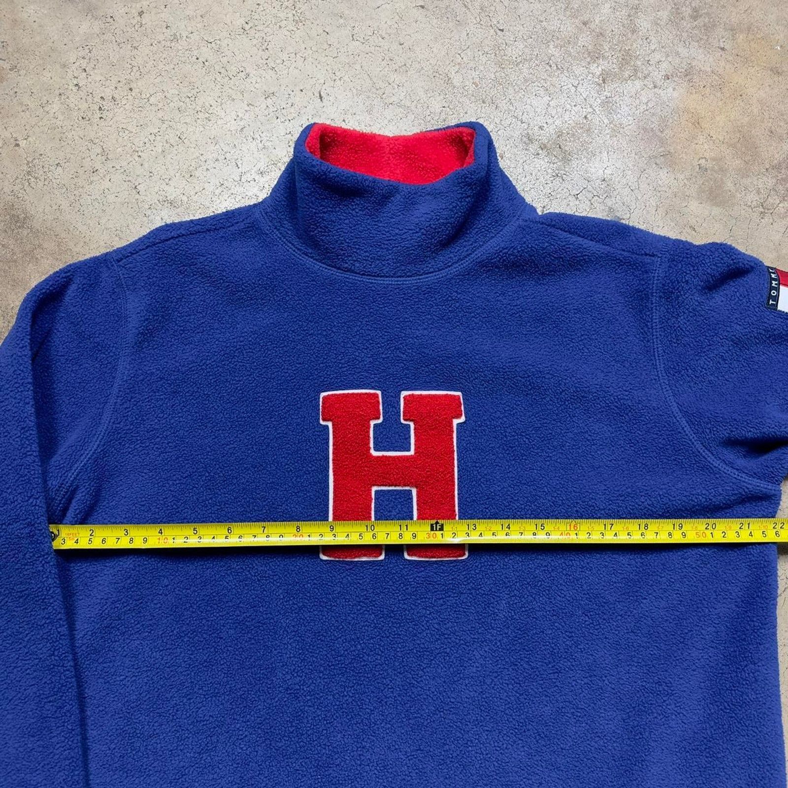 Tommy Hilfiger × Vintage Tommy Hilfiger Blue Varsity Style Fleece Sweatshirt Size M / US 6-8 / IT 42-44 - 5 Thumbnail